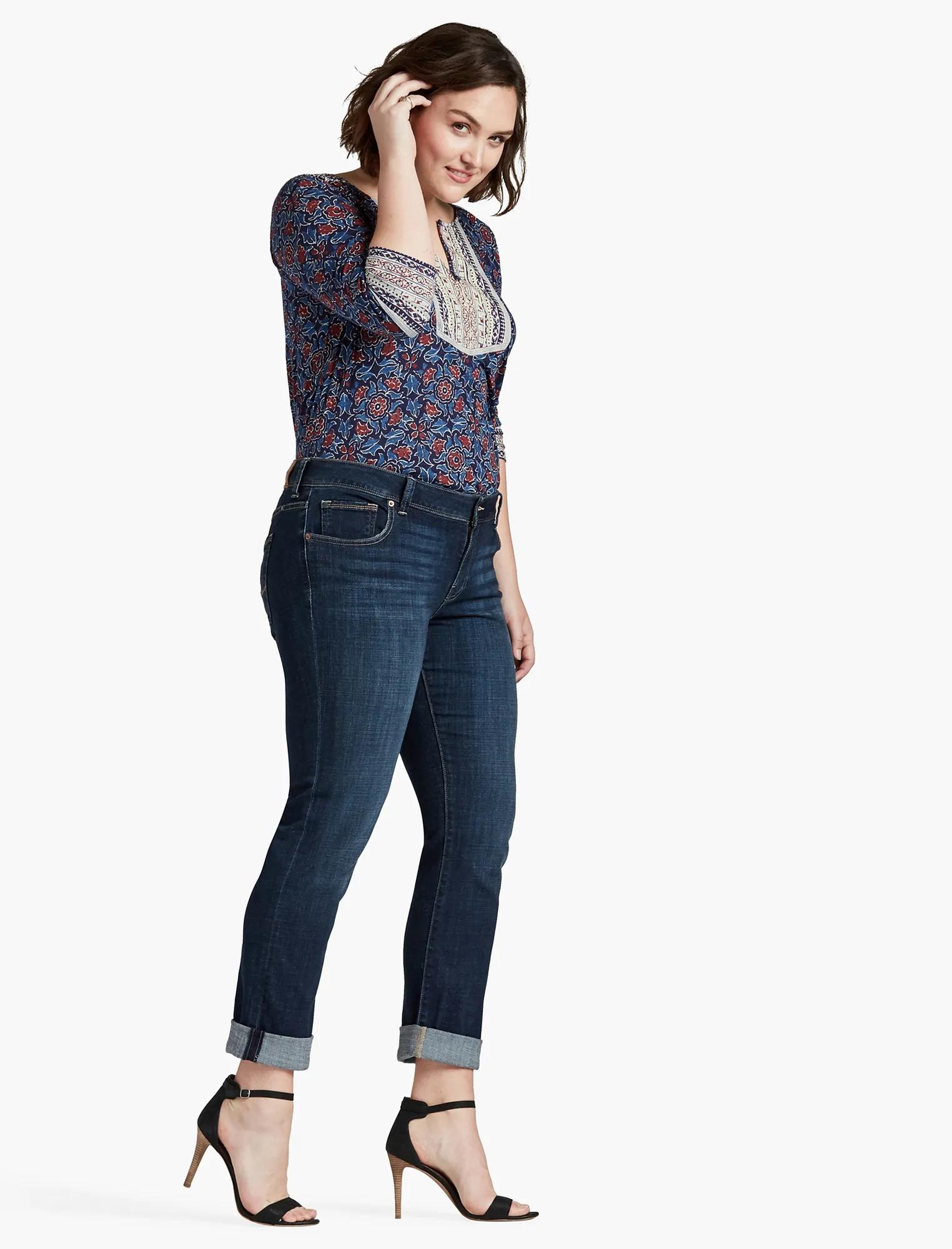 PLUS SIZE GEORGIA STRAIGHT LEG JEAN IN RAMPART, image 2