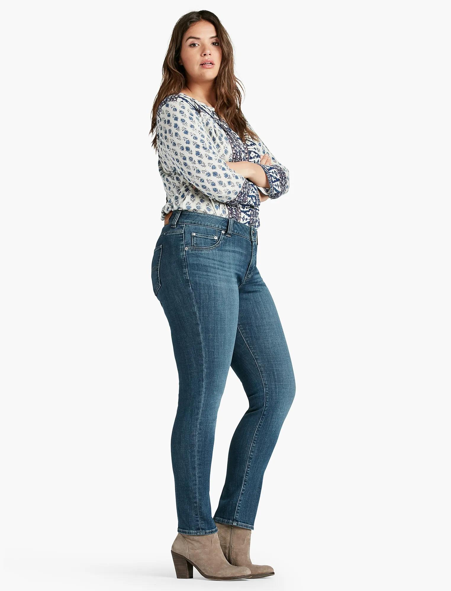 PLUS SIZE EMMA STRAIGHT LEG JEAN IN SALTY WATER, image 2
