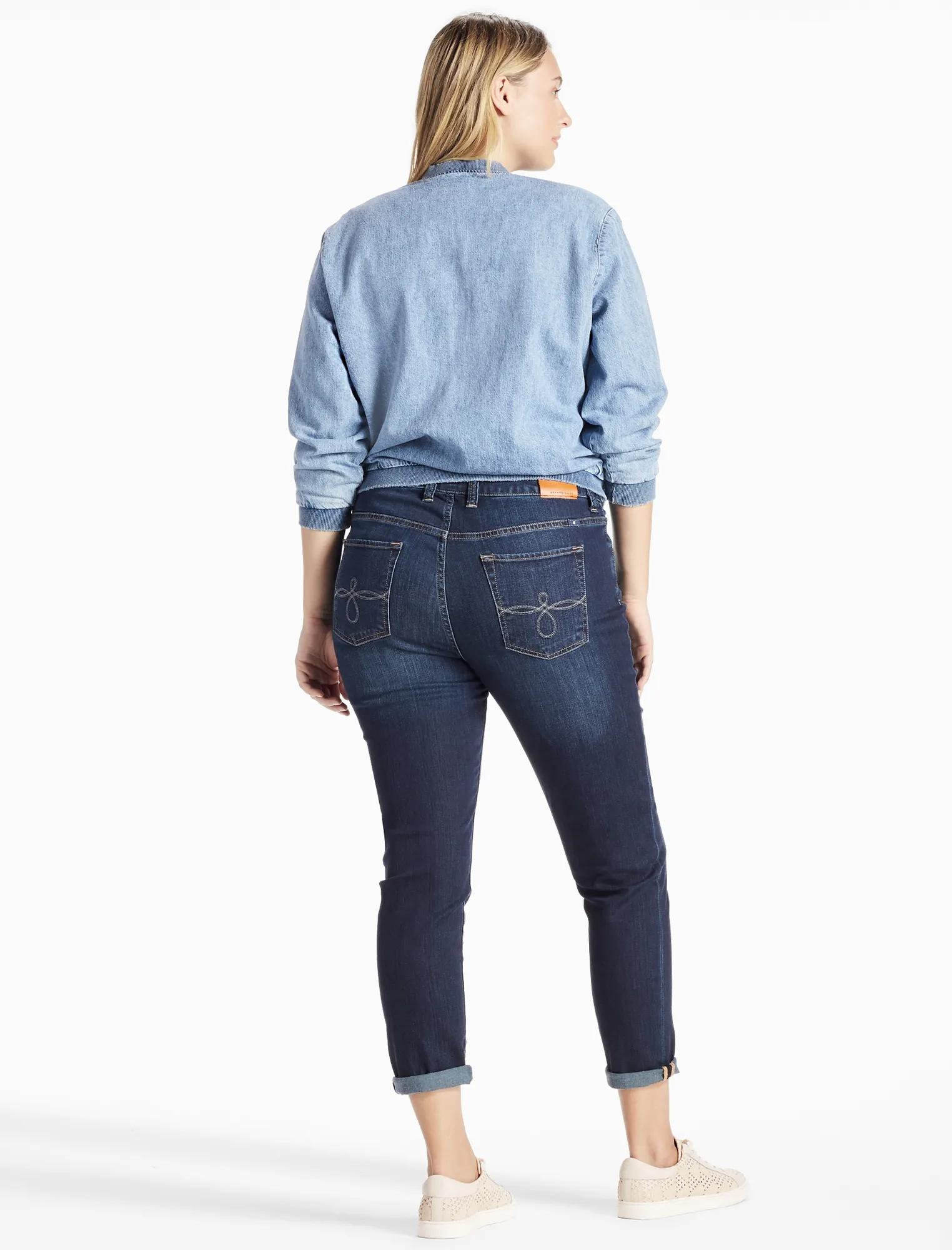 PLUS SIZE DENIM BOMBER JACKET, image 3