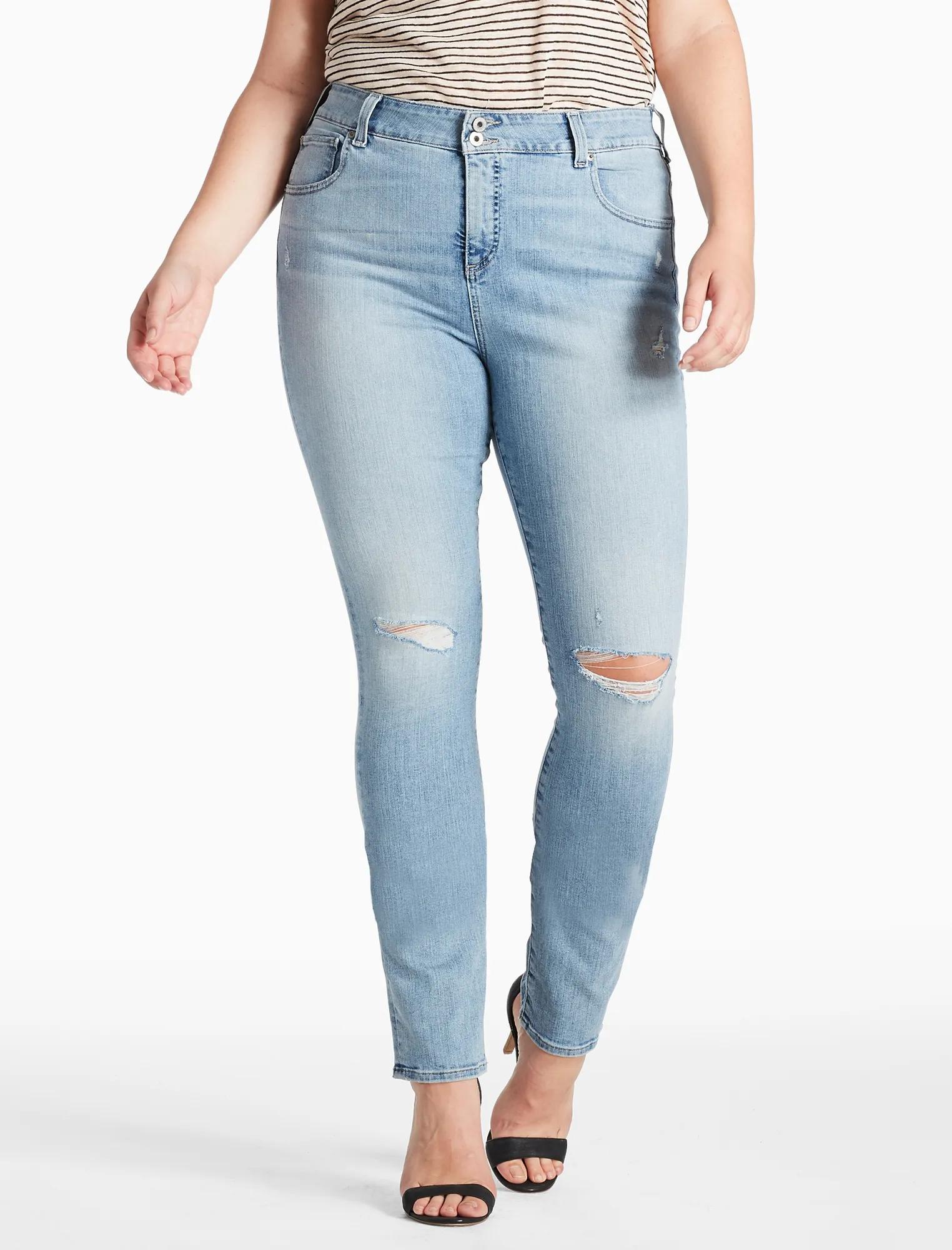 PLUS SIZE EMMA STRAIGHT LEG JEAN IN BURNET, image 1