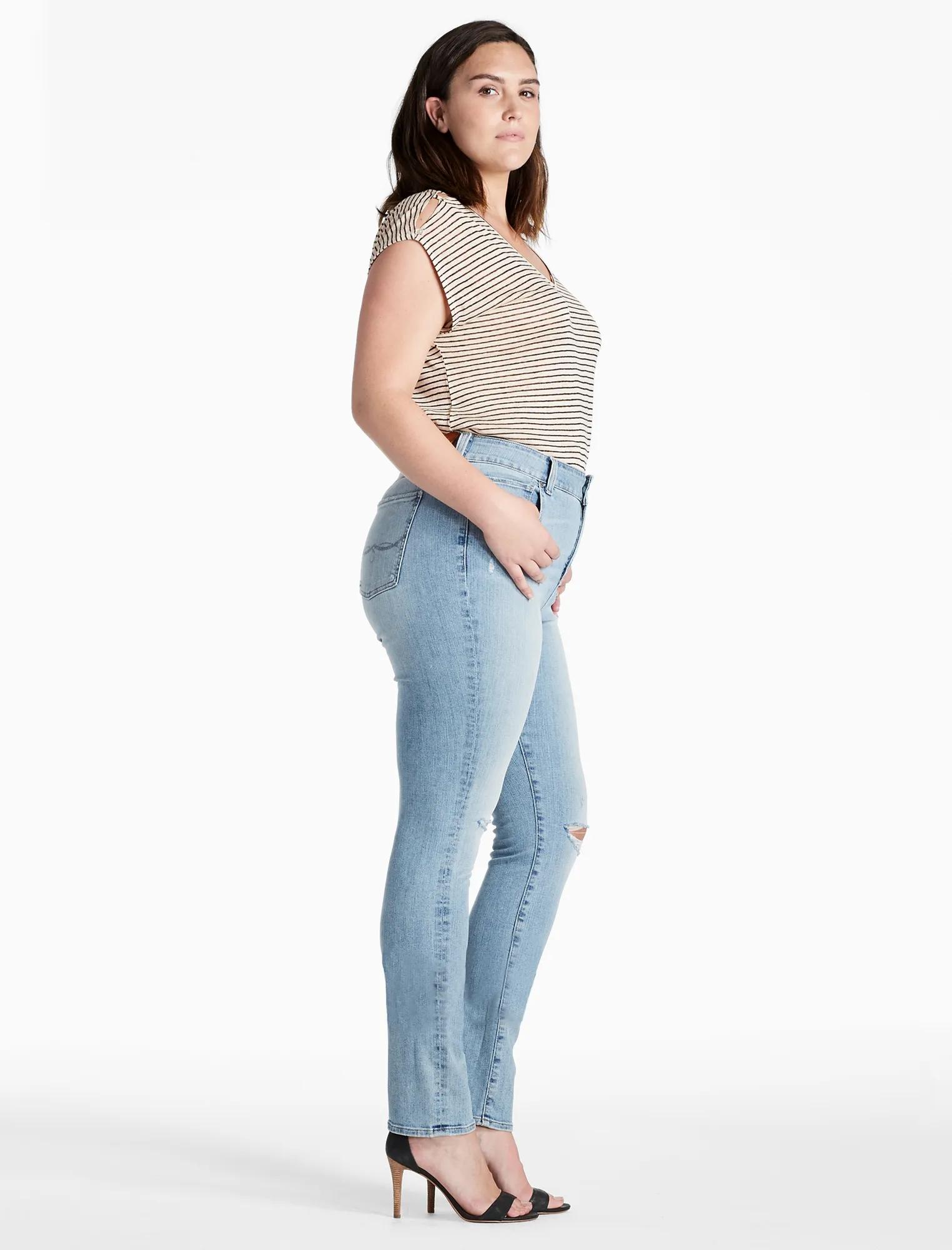 PLUS SIZE EMMA STRAIGHT LEG JEAN IN BURNET, image 2