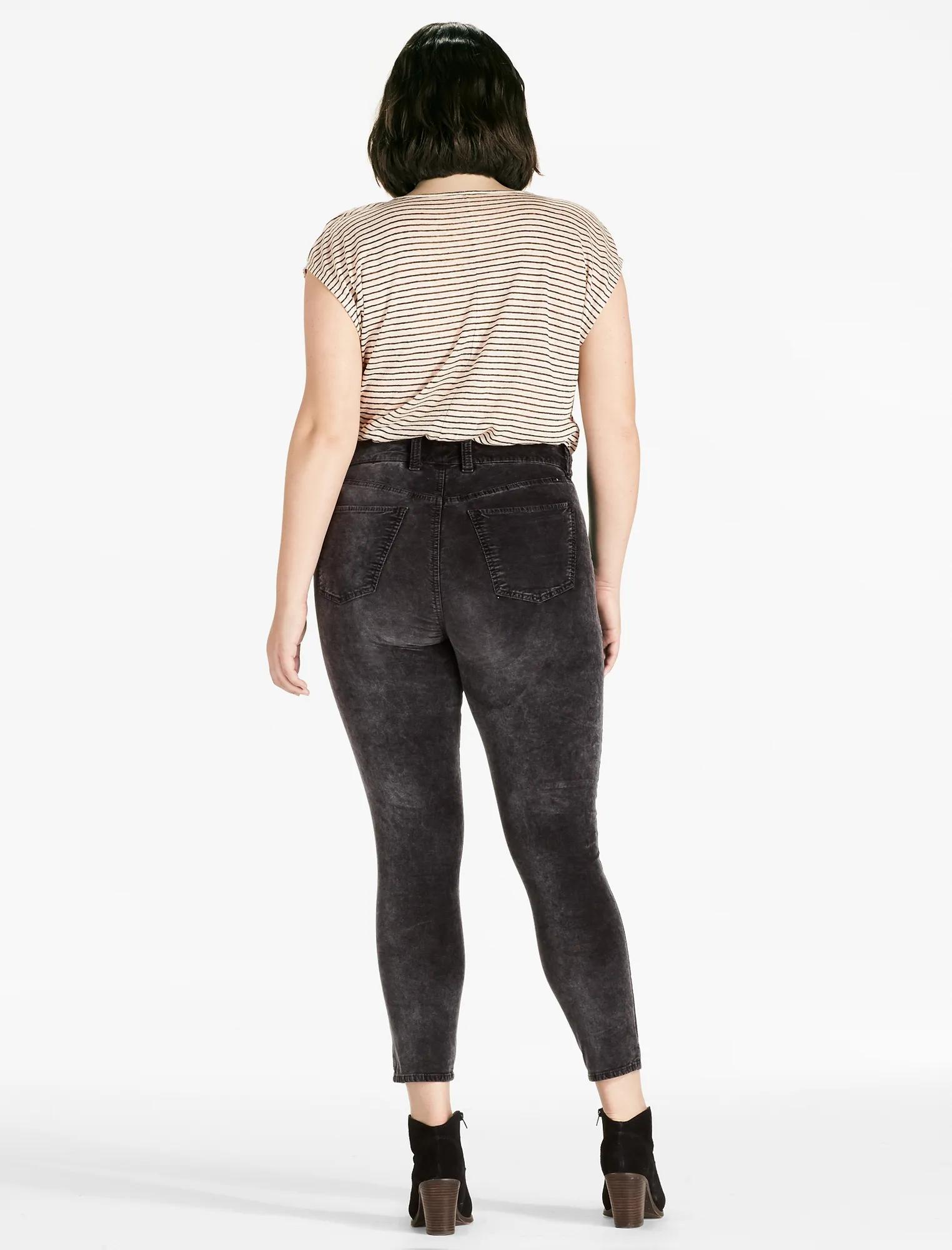 PLUS SIZE EMMA SUPER SKINNY JEAN IN BLACK VELVET, image 3