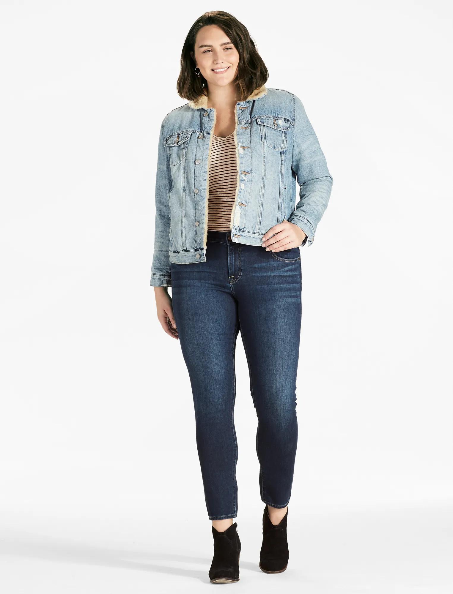 PLUS SIZE SHERPA TRUCKER JACKET, image 2