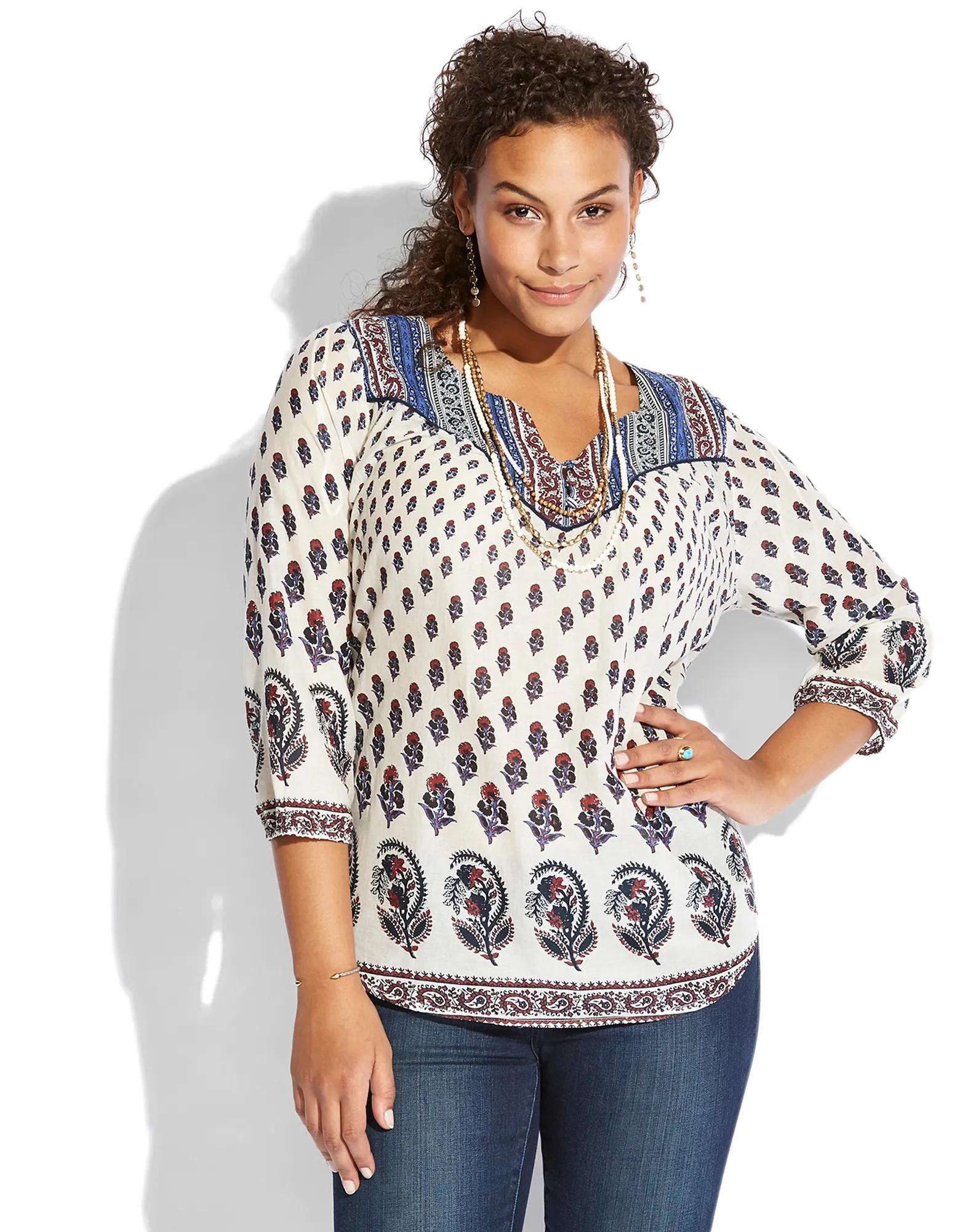 INDIAN COTTON BOHO TOP, image 1