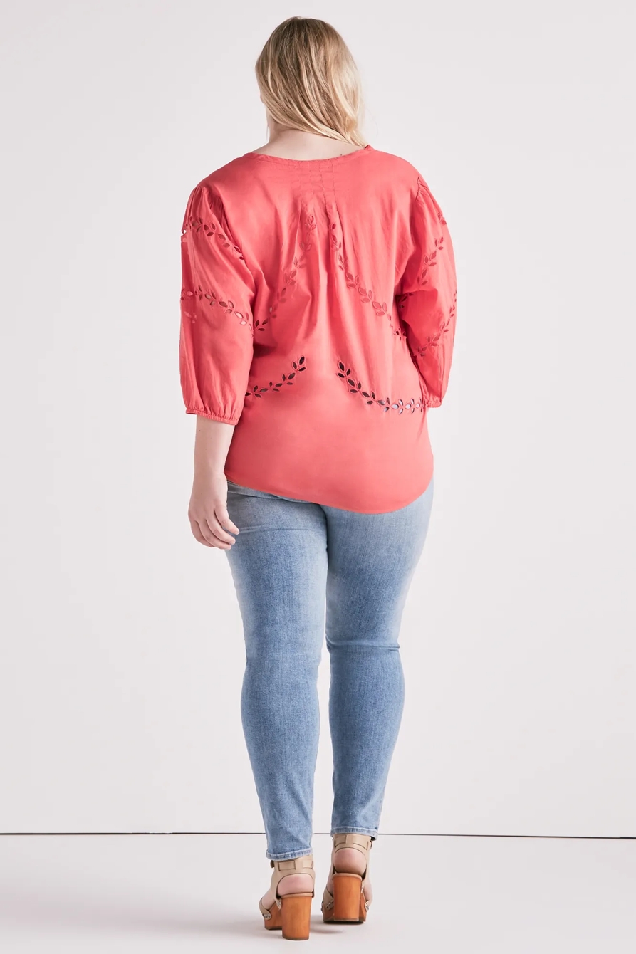 EYELET PEASANT BLOUSE, image 3