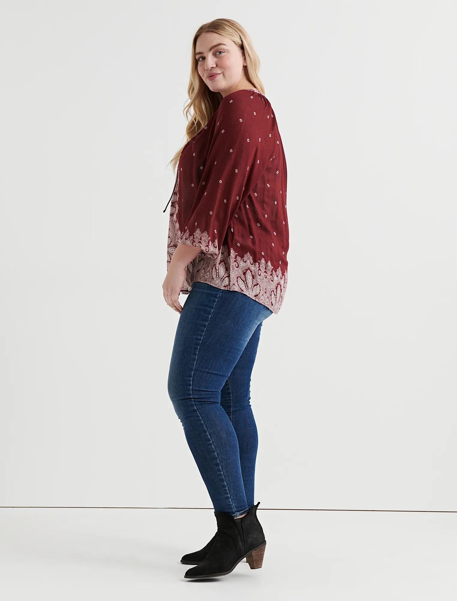 BORDER PRINT PEASANT TOP, image 2