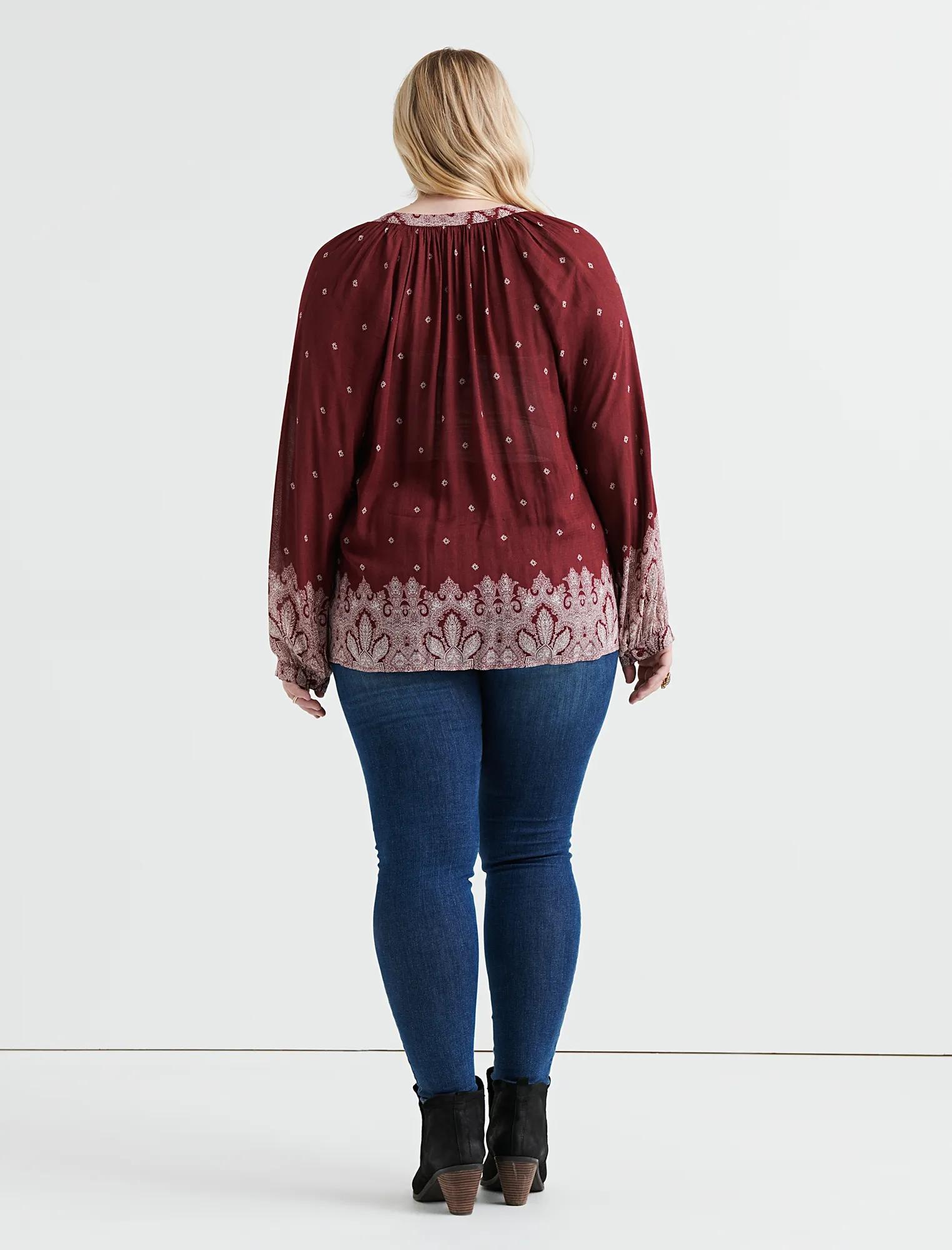 BORDER PRINT PEASANT TOP, image 3