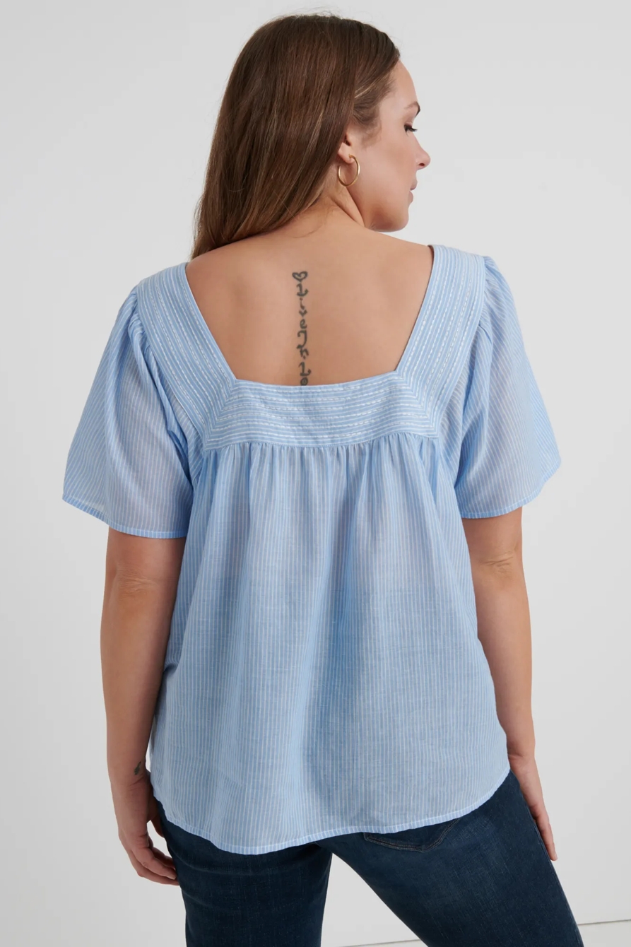 SQUARE NECK FLUTTER TOP, image 3