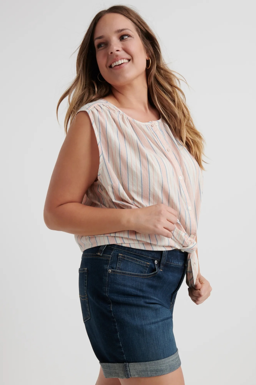 STRIPED SLEEVELESS SHIRT, image 2