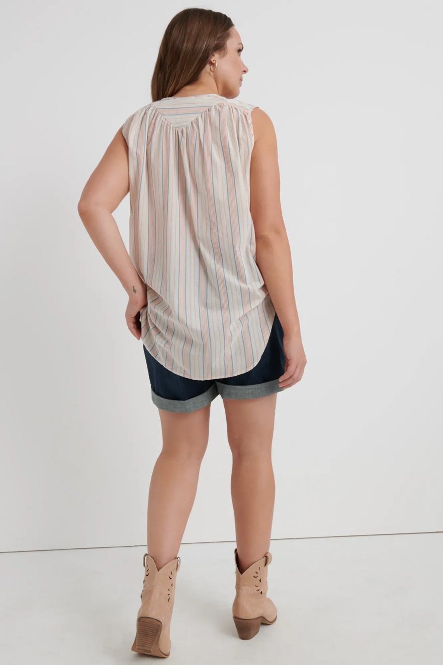 STRIPED SLEEVELESS SHIRT, image 3