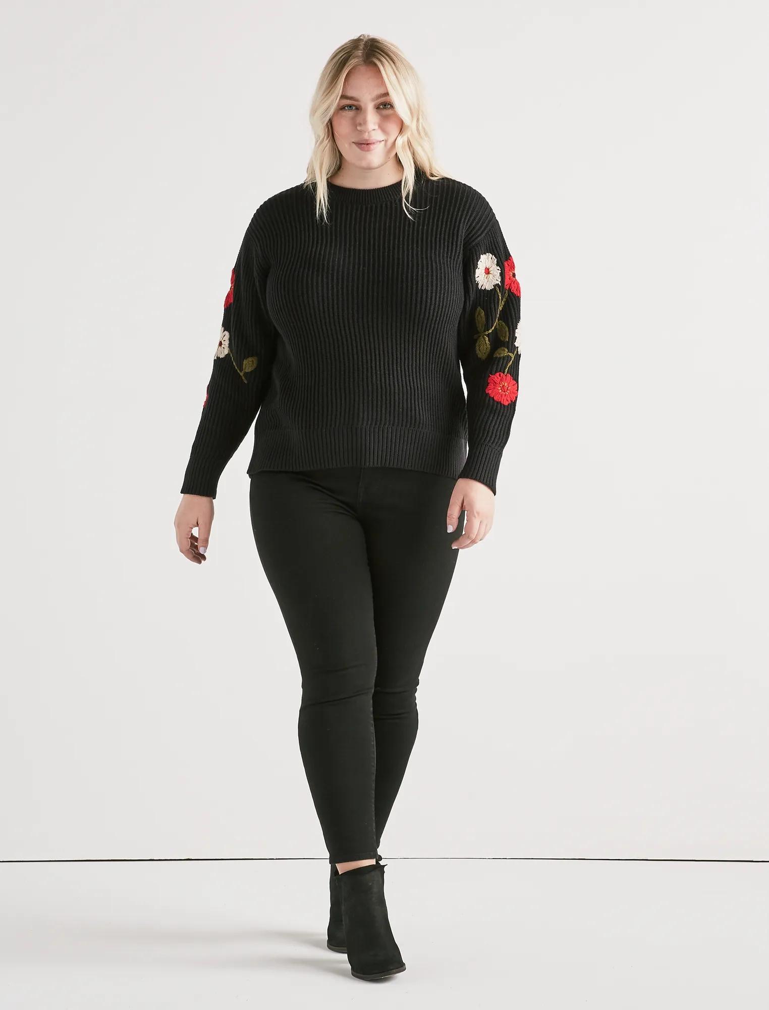 FLORAL EMBROIDERED SWEATER, image 2