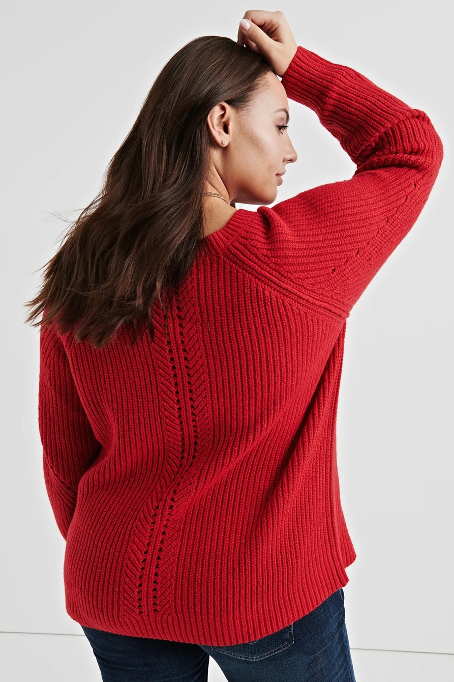 CREW NECK POINTELLE  SWEATER, image 3