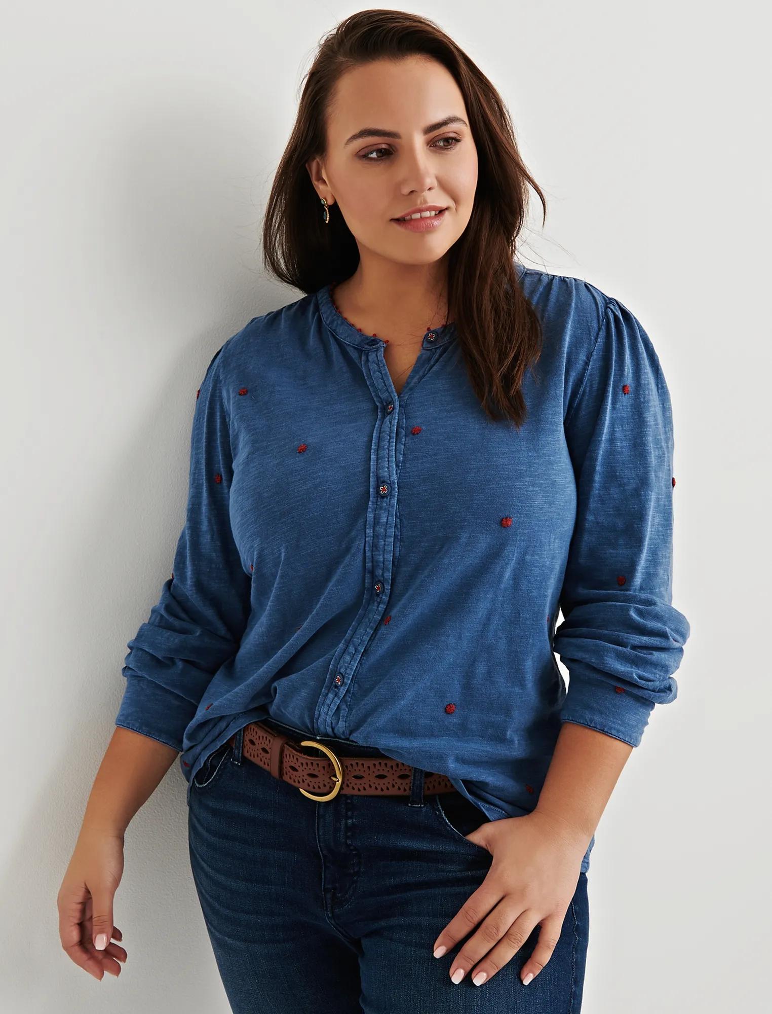 WASHED EMBROIDERED TOP, image 2