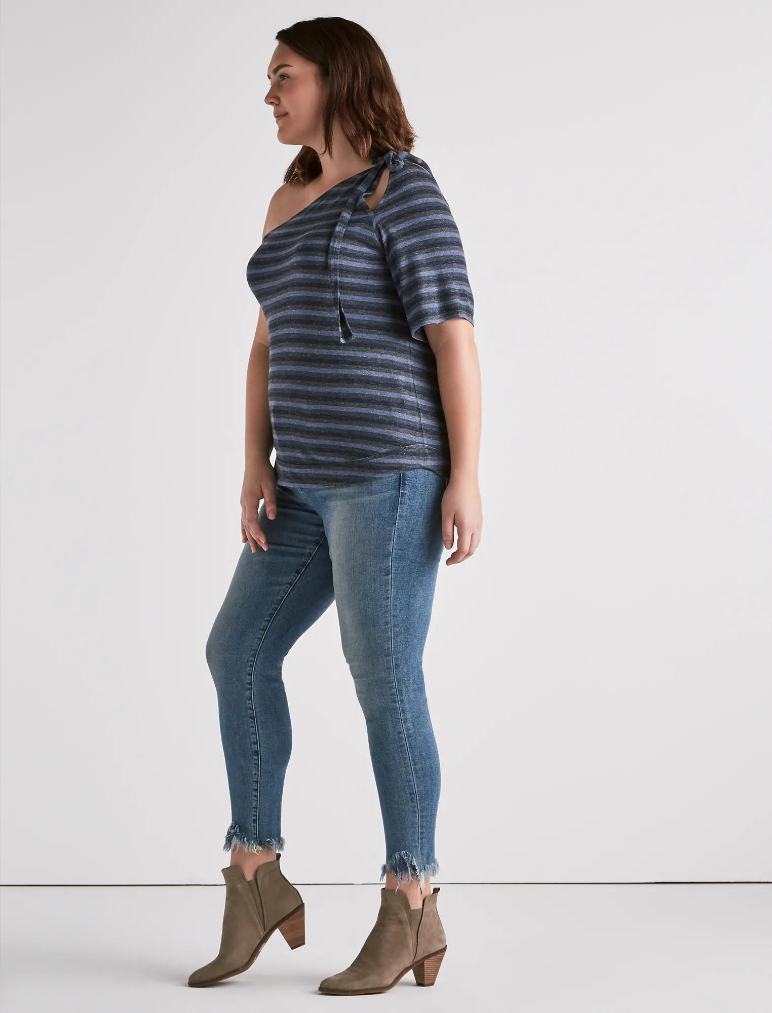 ONE SHOULDER STRIPE TOP, image 2