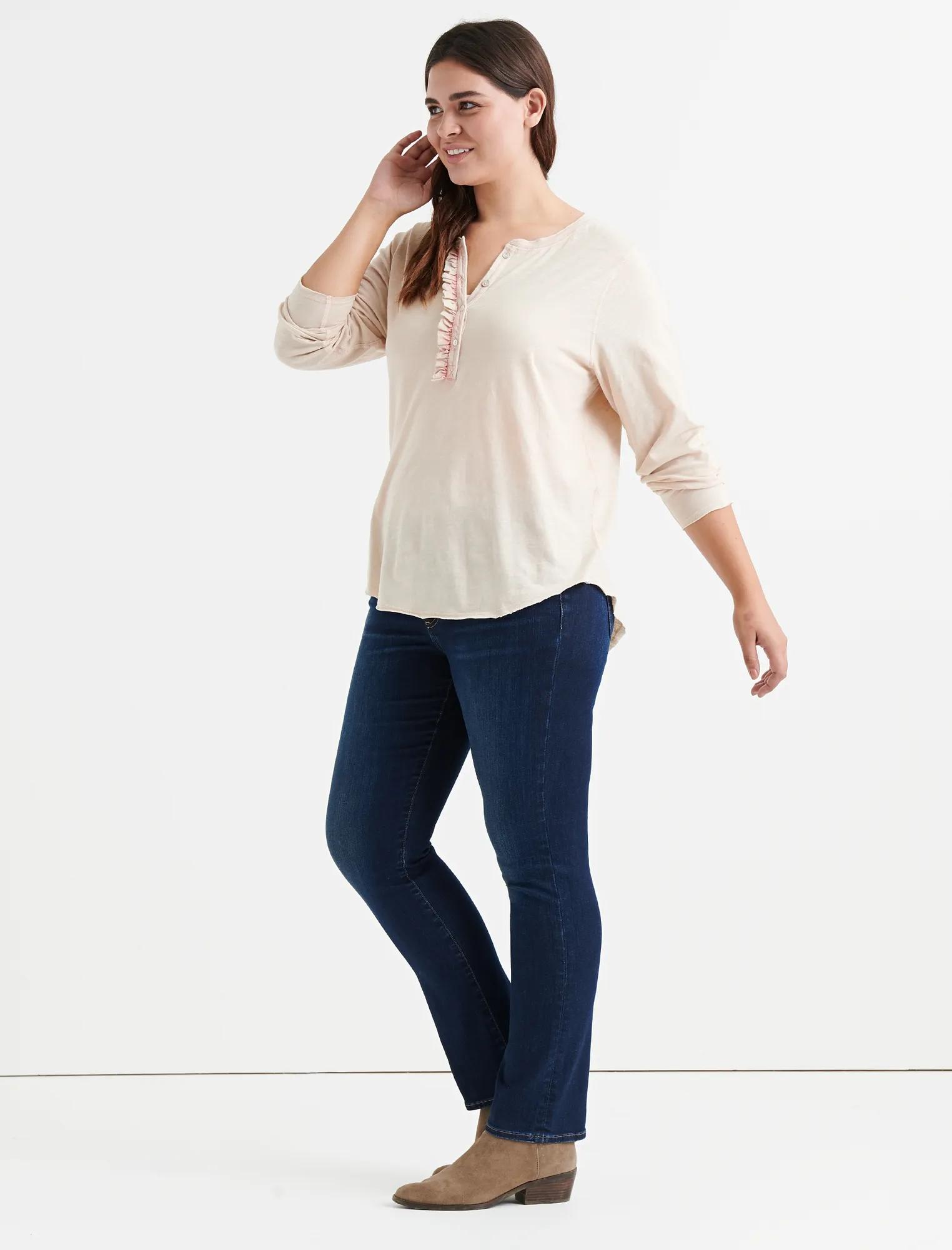 WASHED RUFFLE HENLEY, image 2