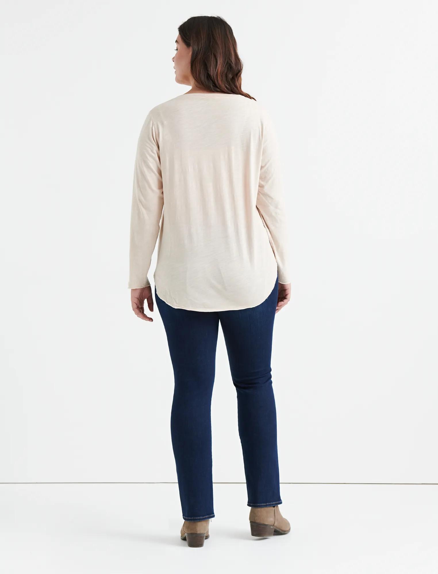 WASHED RUFFLE HENLEY, image 3