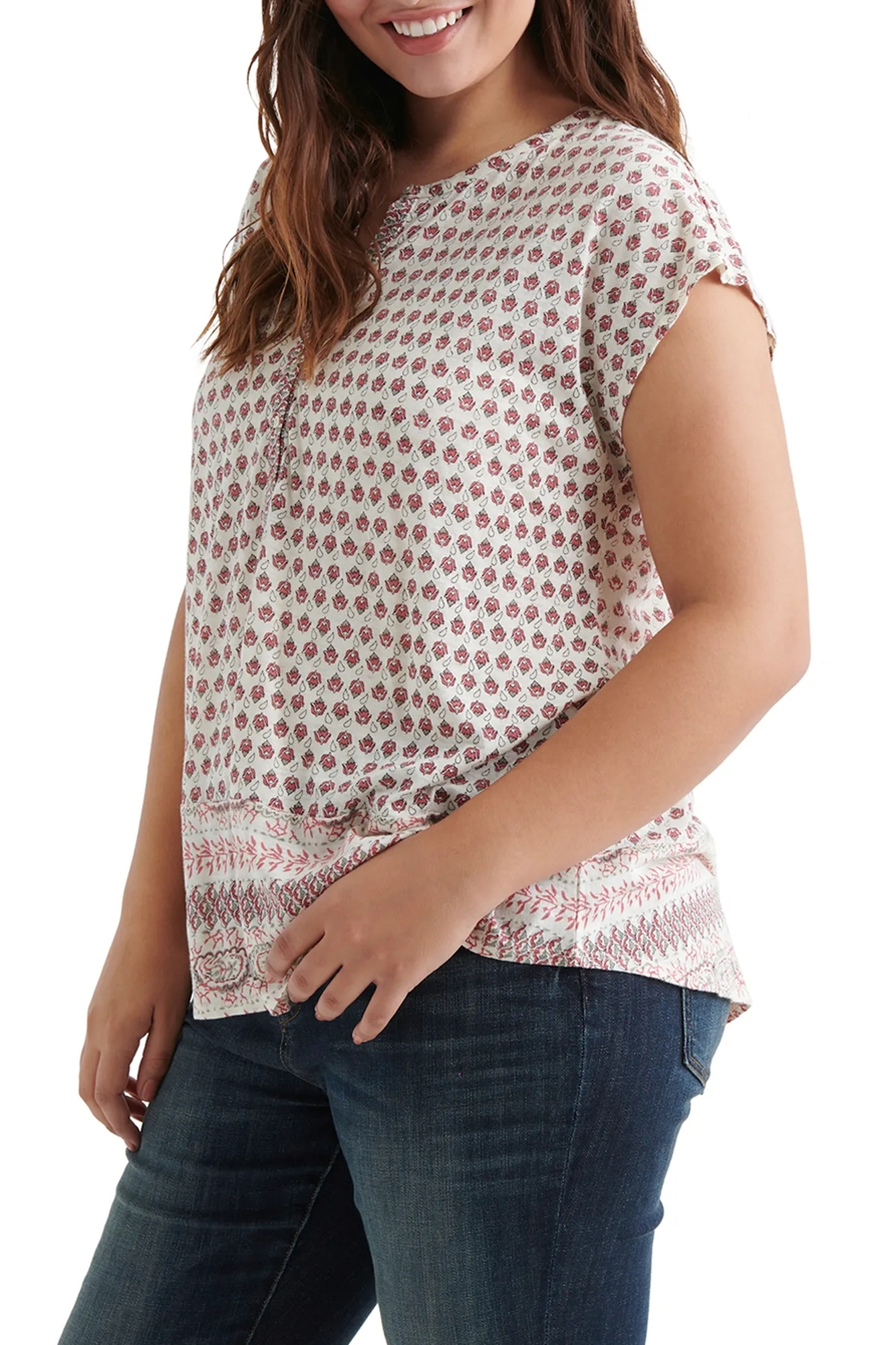 BORDER PRINT SLEEVLESS TOP, image 2