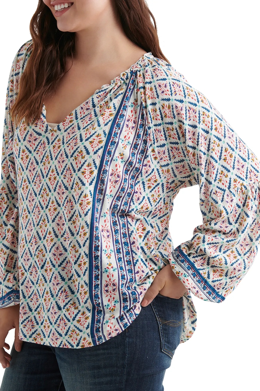 PRINTED AND SHIRRED TOP, image 2