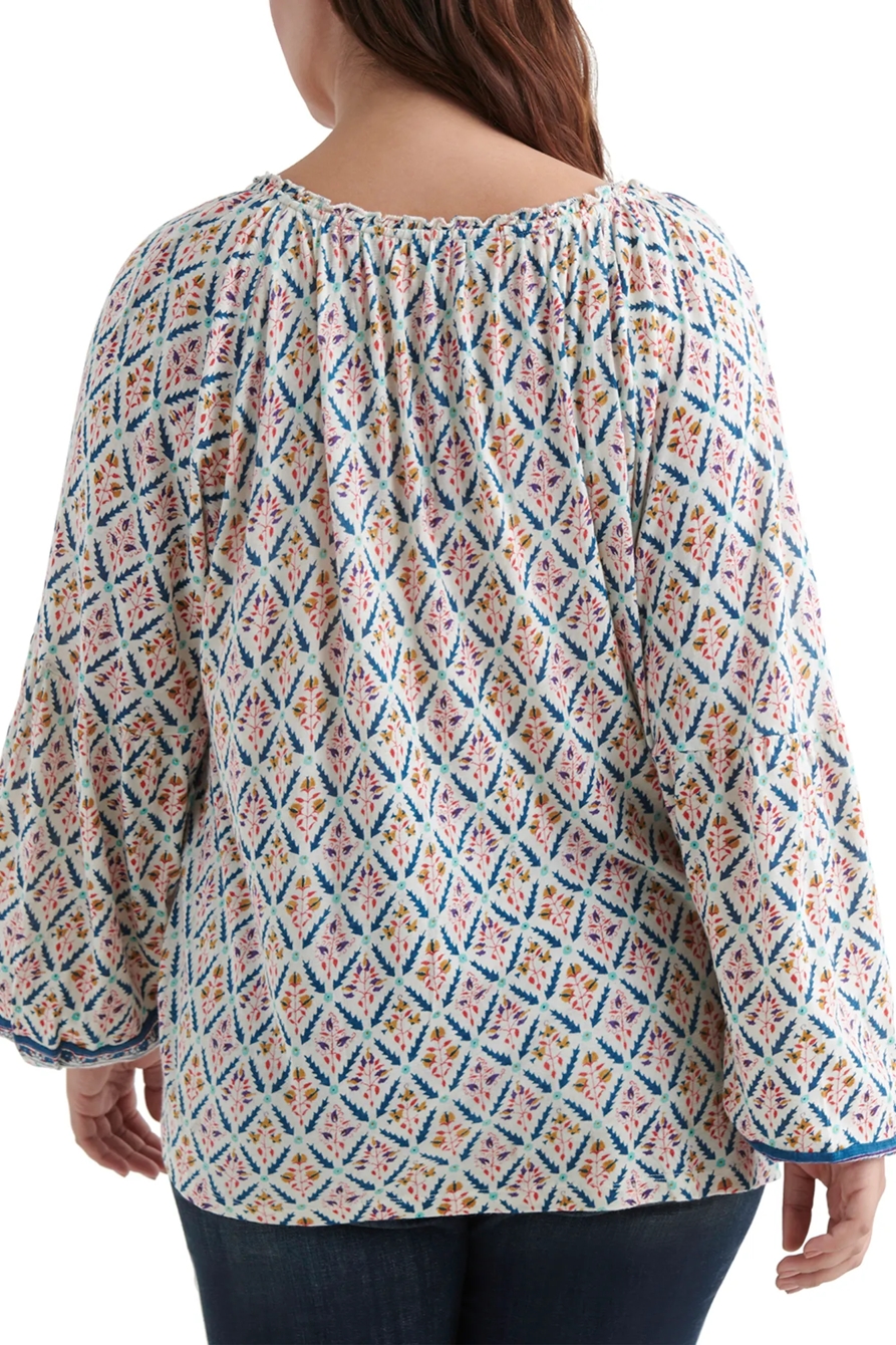 PRINTED AND SHIRRED TOP, image 3