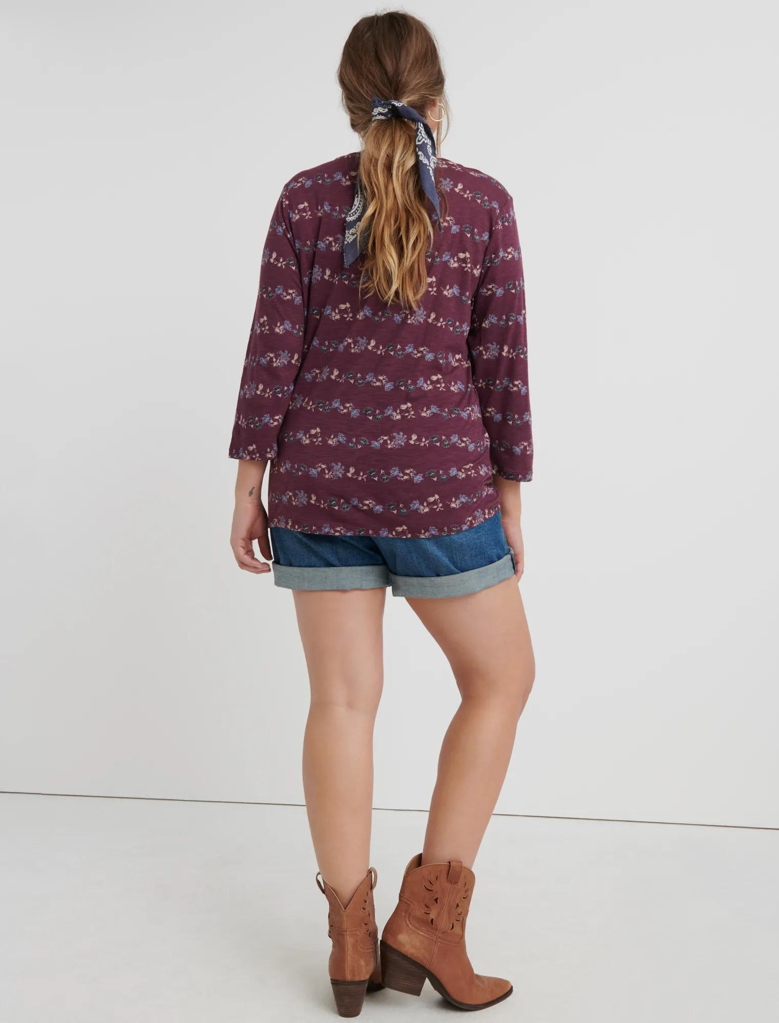 3/4 SLV PLACED FLORAL TEE., image 3
