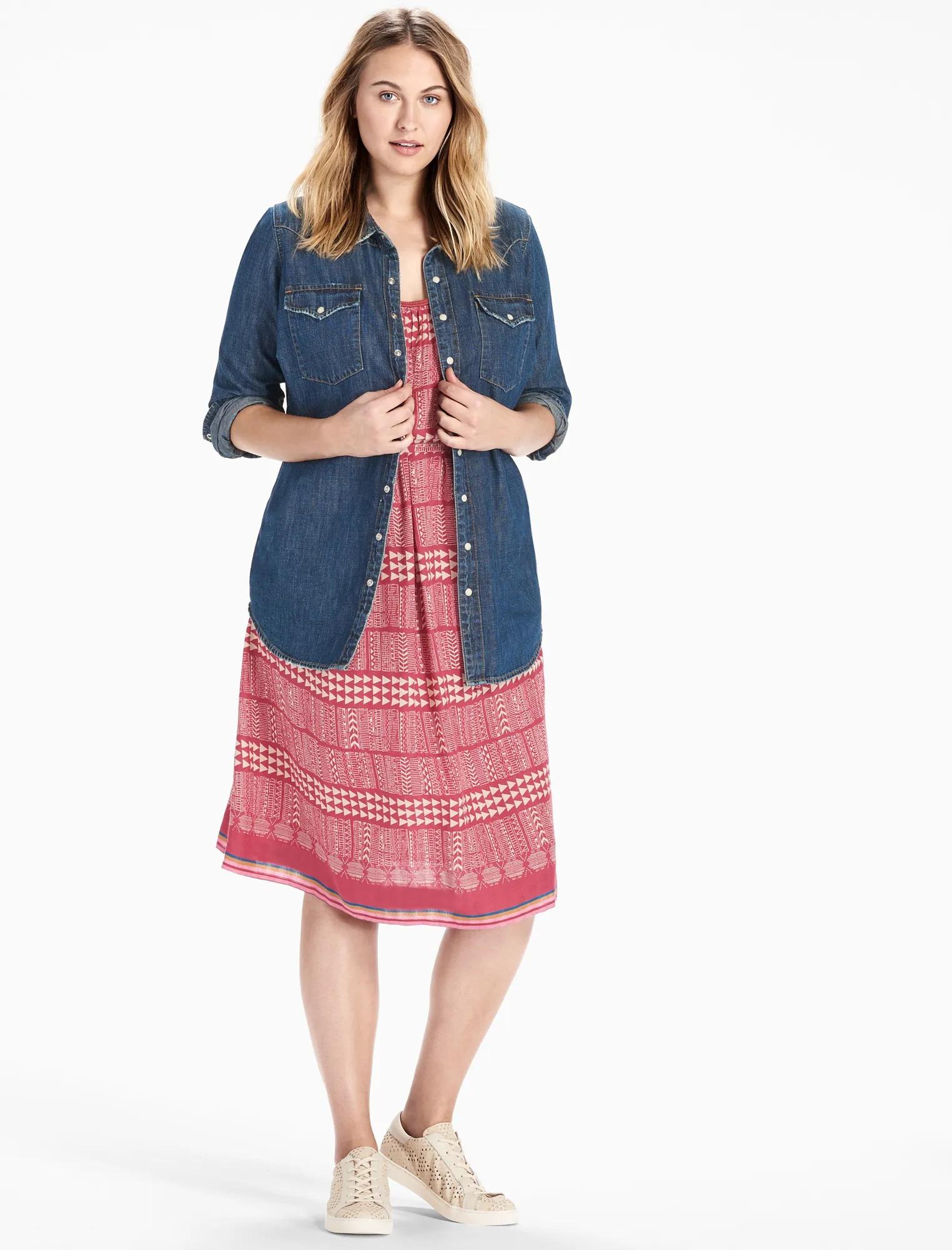 JACQUARD BORDER PRINT DRESS, image 2