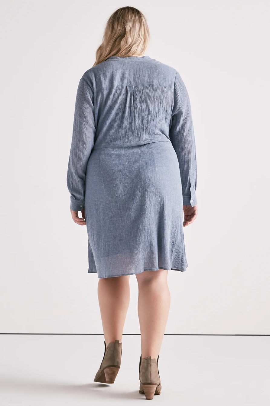 CHAMBRAY TIE SHIRT DRESS, image 3