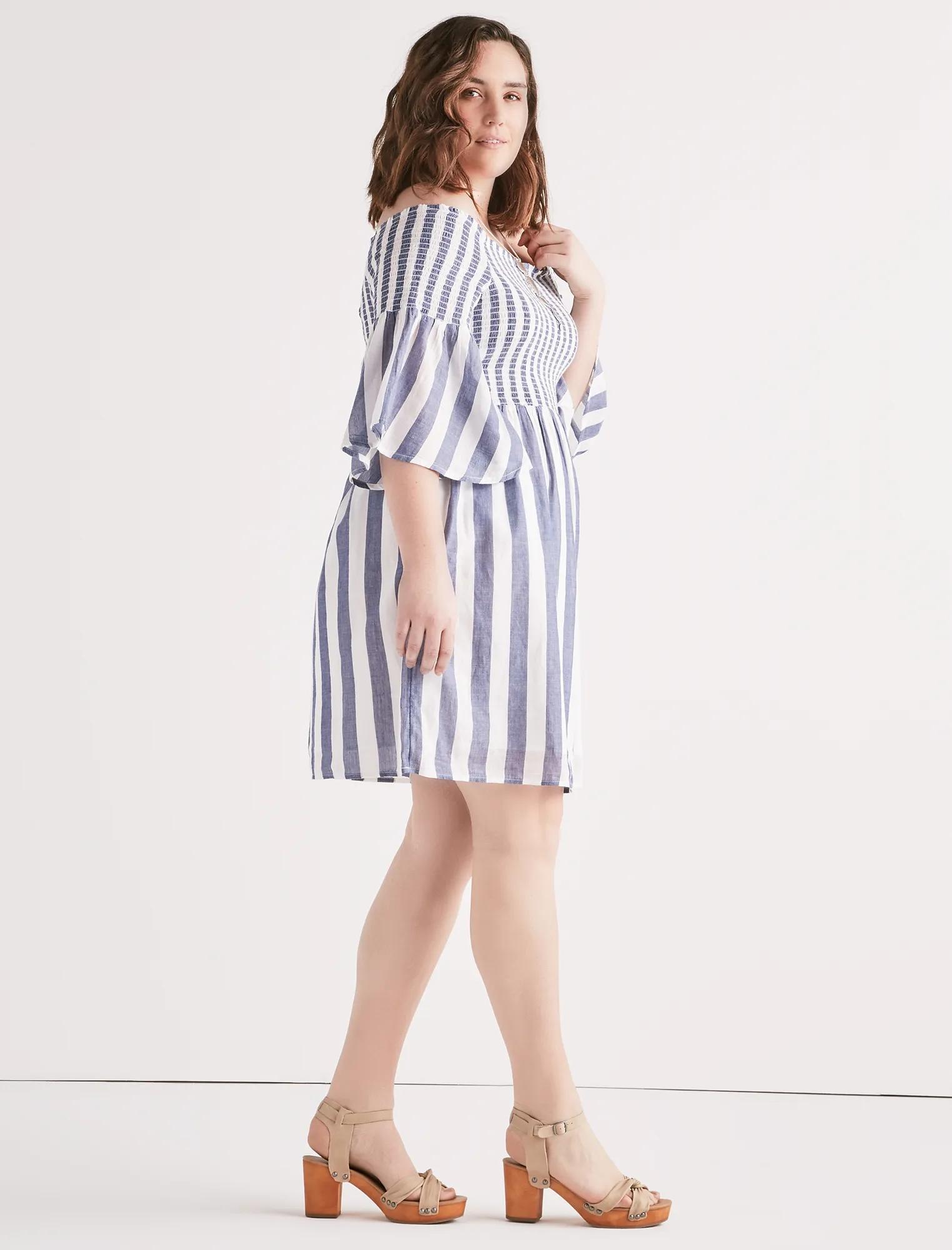 STRIPE SMOCKED DRESS, image 2