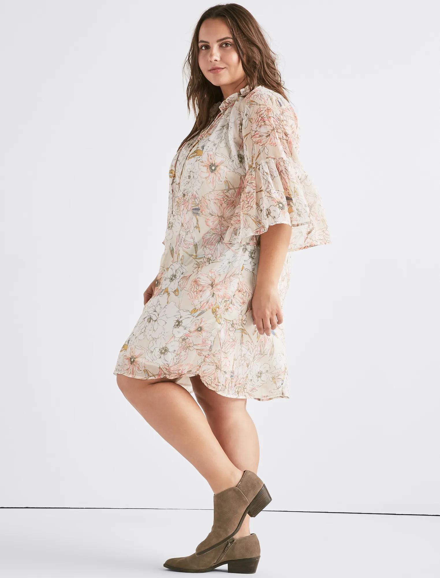 PRINTED BELL SLEEVE DRESS, image 2