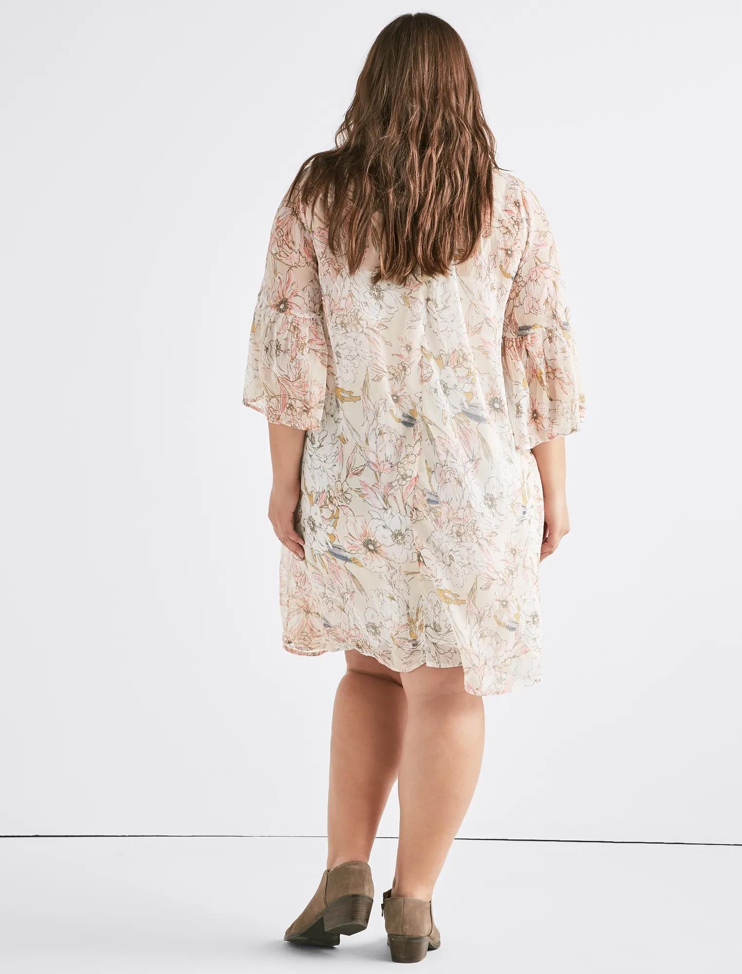 PRINTED BELL SLEEVE DRESS, image 3