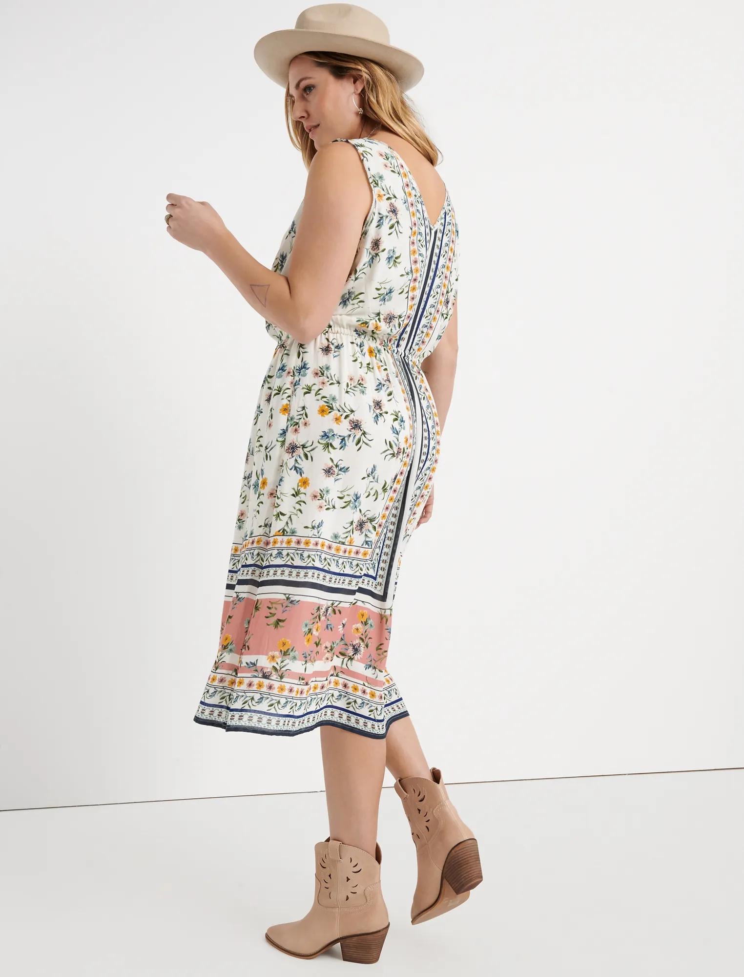 BORDER PRINT MIDI DRESS, image 3