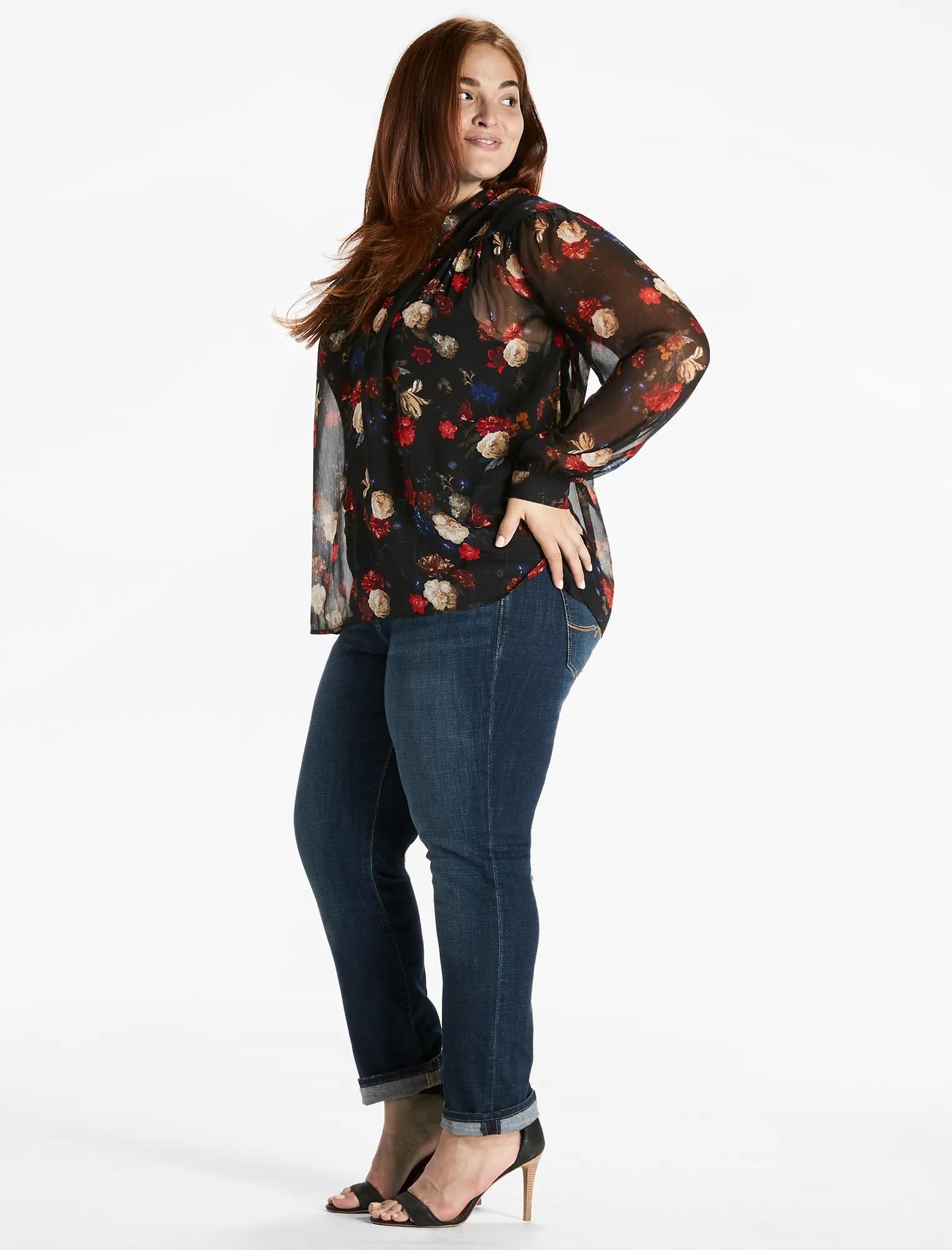 FLORAL KEYHOLE PEASANT TOP, image 2