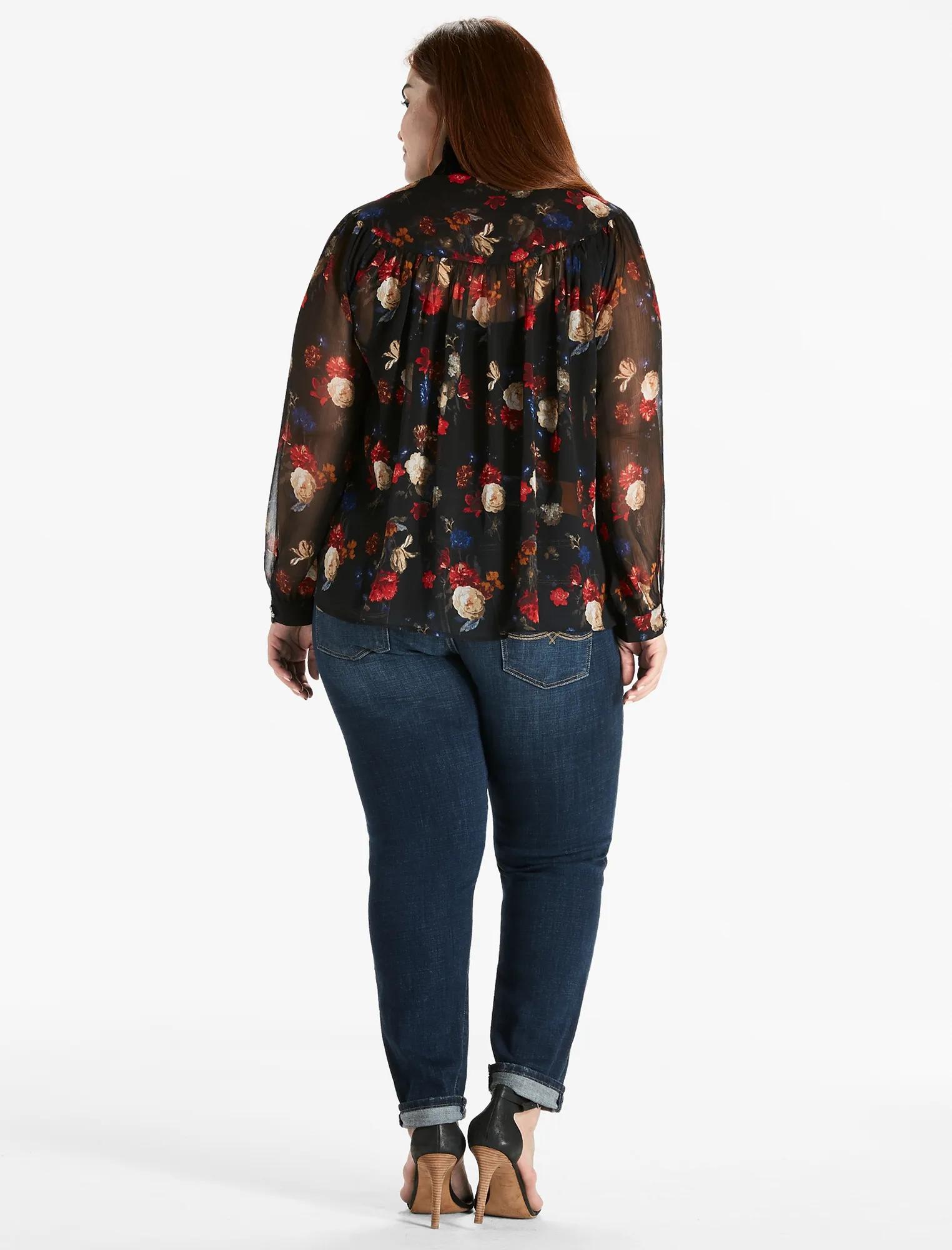 FLORAL KEYHOLE PEASANT TOP, image 3