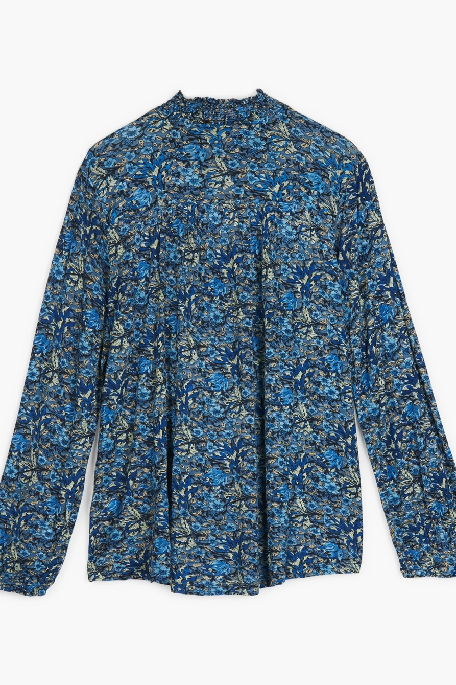 MOCK NECK FLORAL TOP, image 2