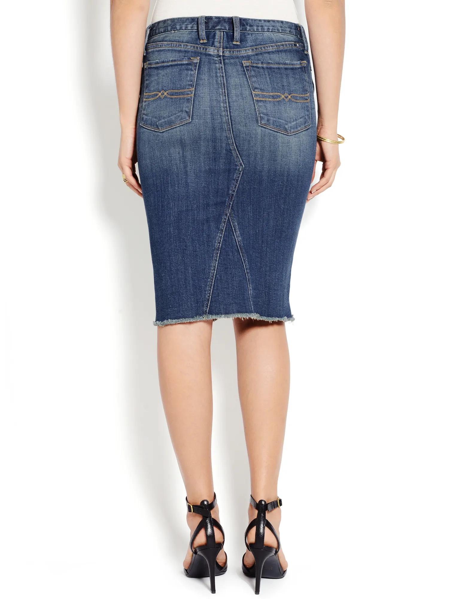 DENIM SLIT SKIRT, image 3