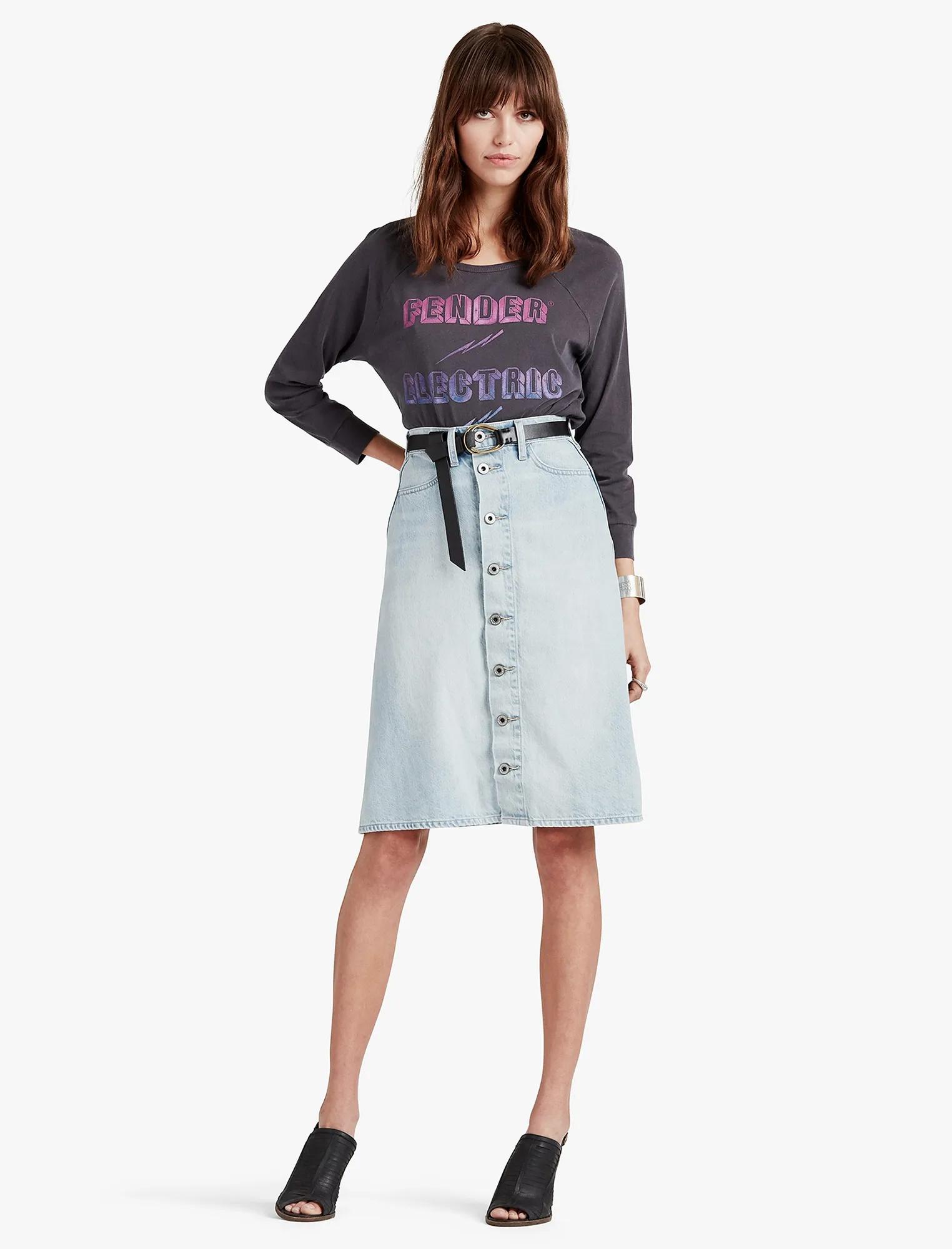 HIGH RISE BUTTON FRONT SKIRT, image 2