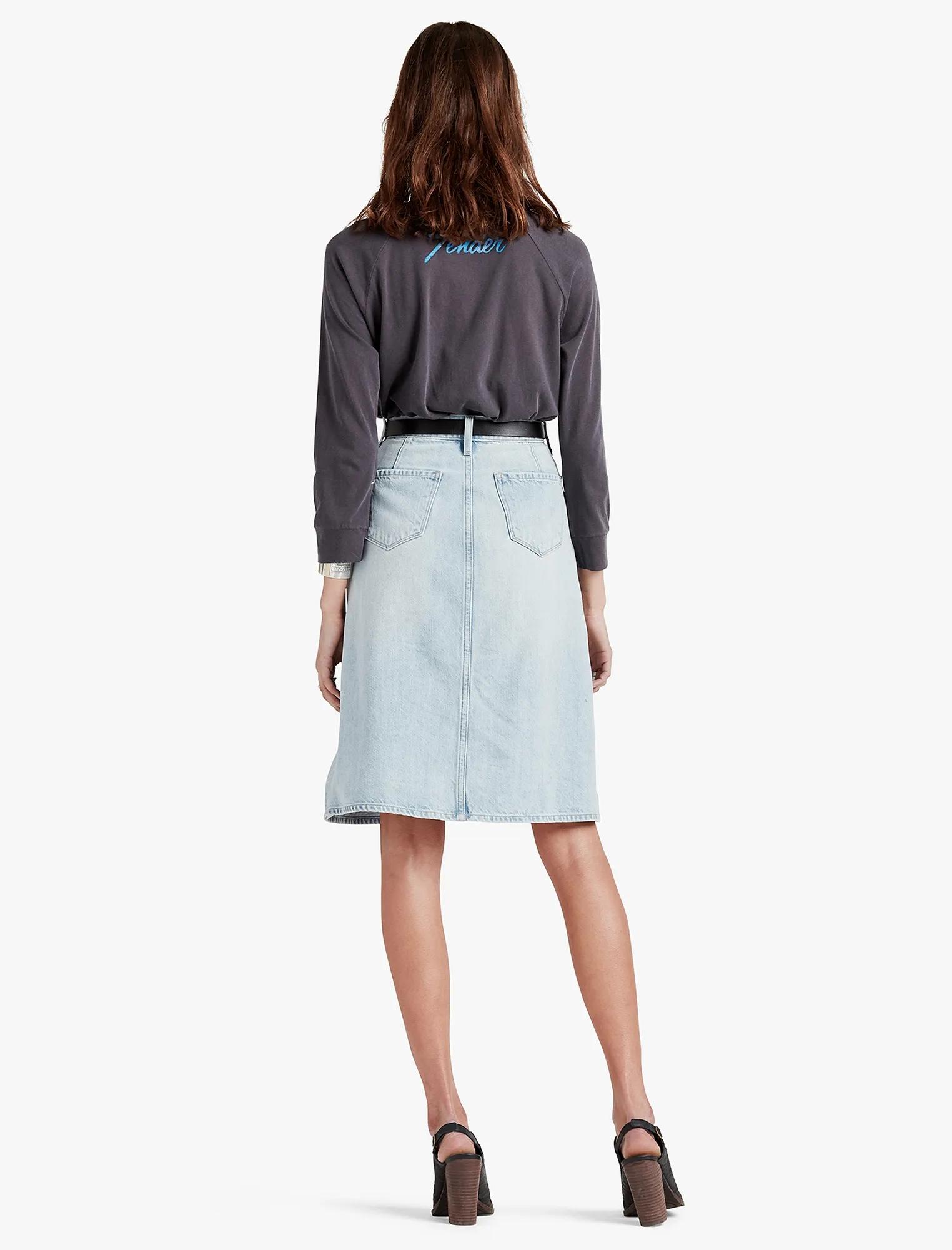 HIGH RISE BUTTON FRONT SKIRT, image 3