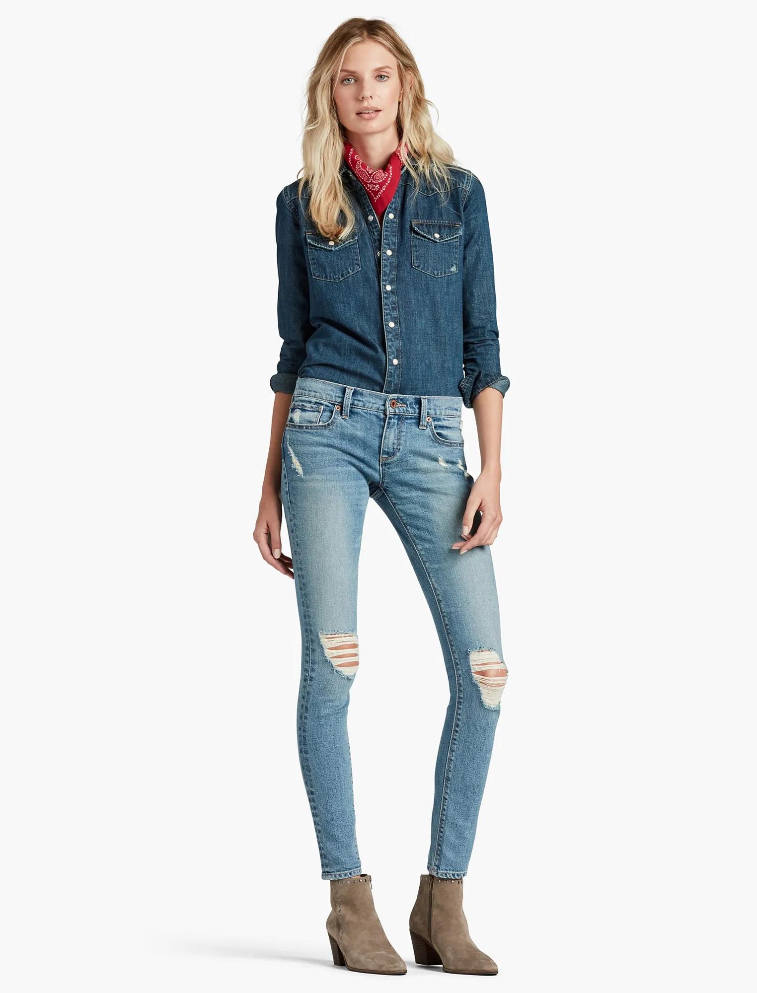 Jeans Lucky Brand Charlie Skinny - Taille 28 - Denim Stretch Patchwork Floral Harvest - NEUF Avec étiquettes