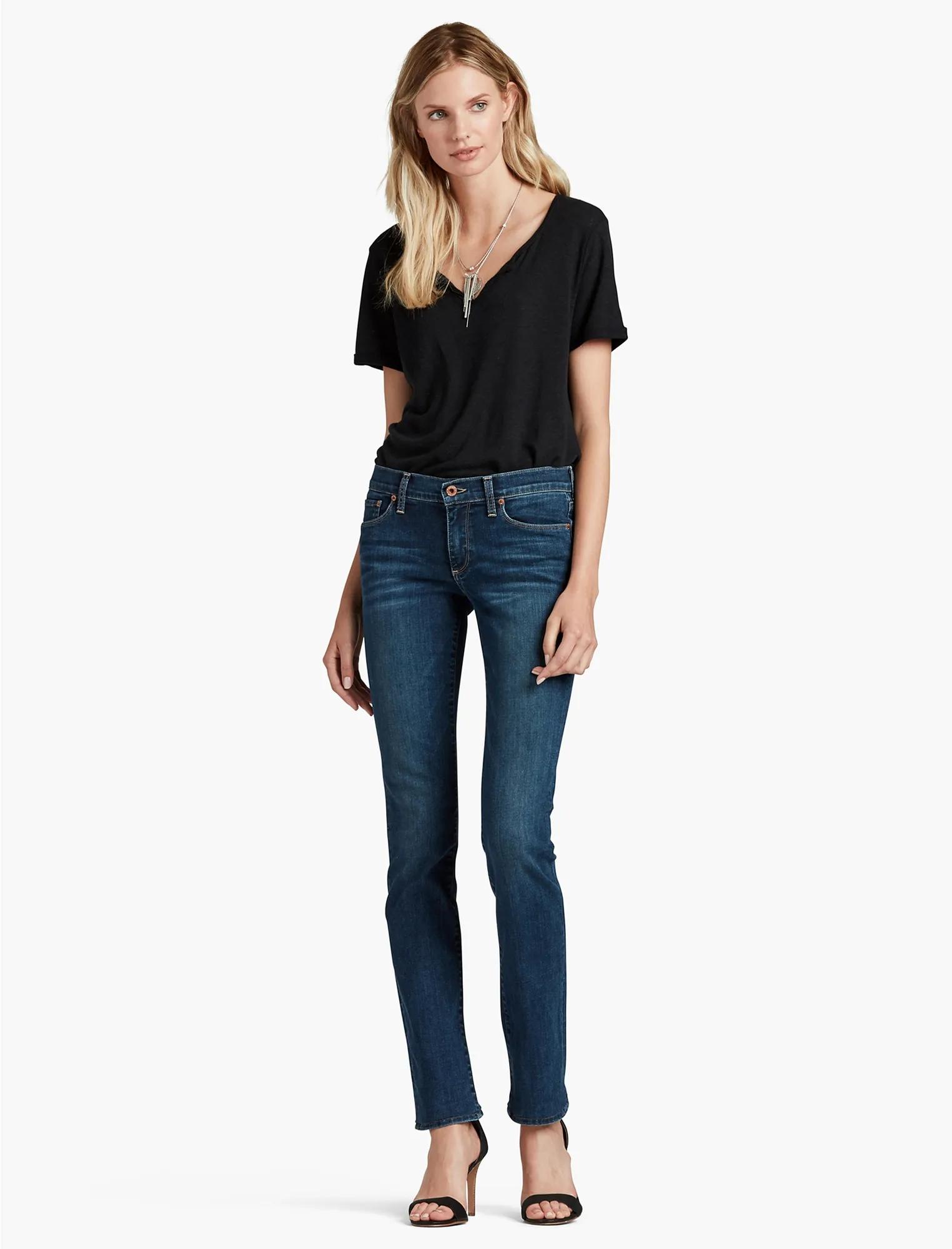 SWEET MID RISE STRAIGHT LEG JEAN IN LUCKY BLUE, image 2