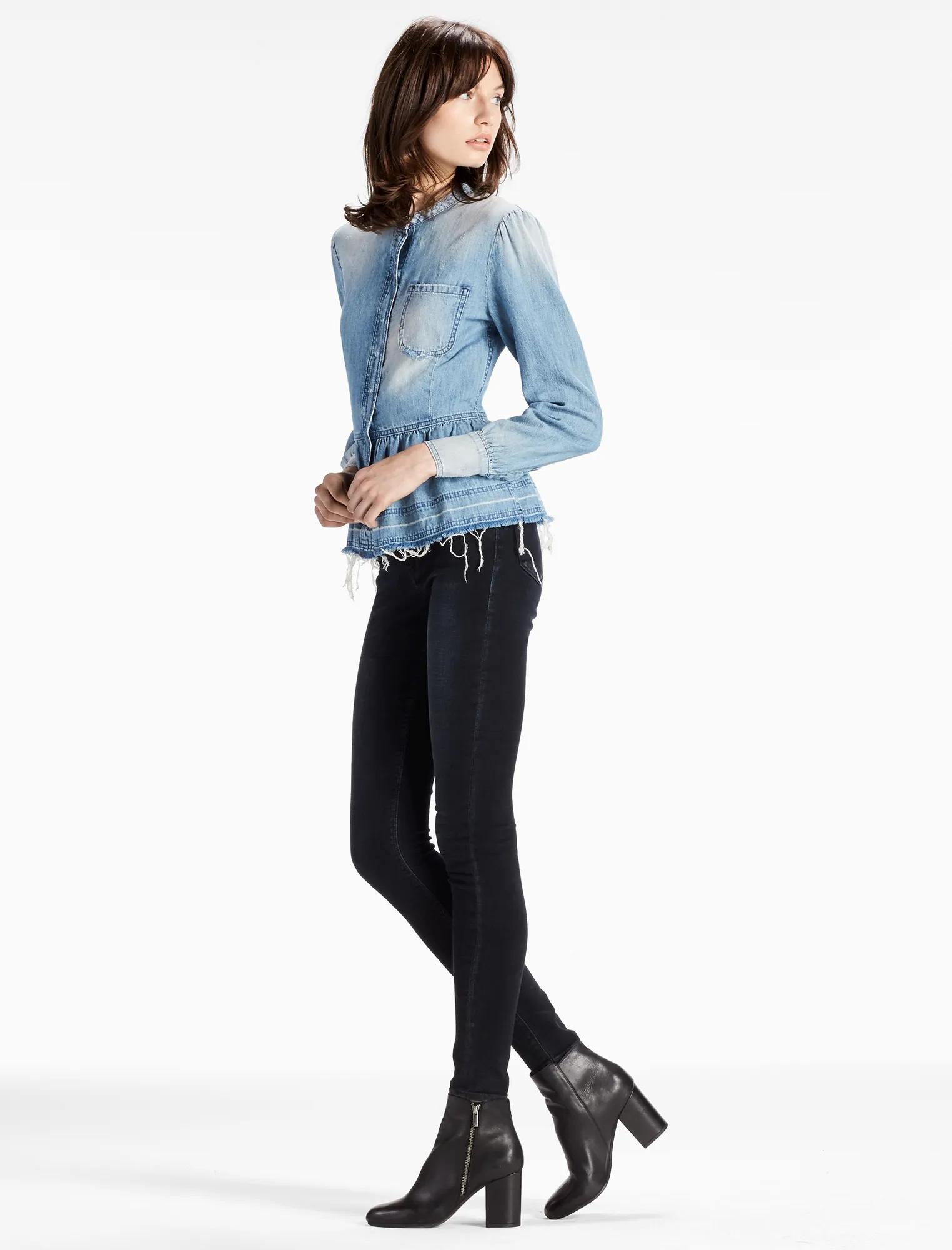 REBELS LOS ANGELES PEPLUM DENIM SHIRT, image 3