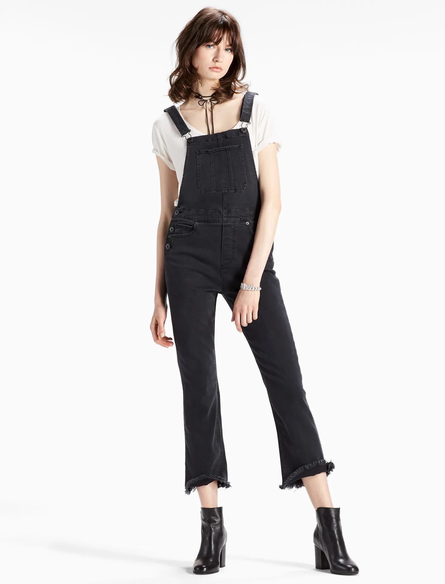 BRIDGETTE CROP FLARE DENIM OVERALL, image 2