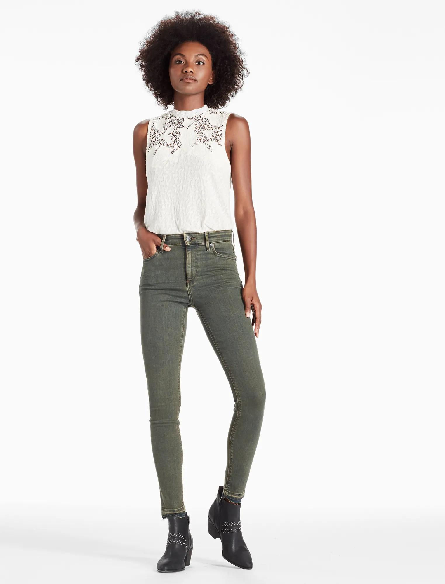 BRIDGETTE HIGH RISE SKINNY JEAN WITH RELEASED HEM, image 2