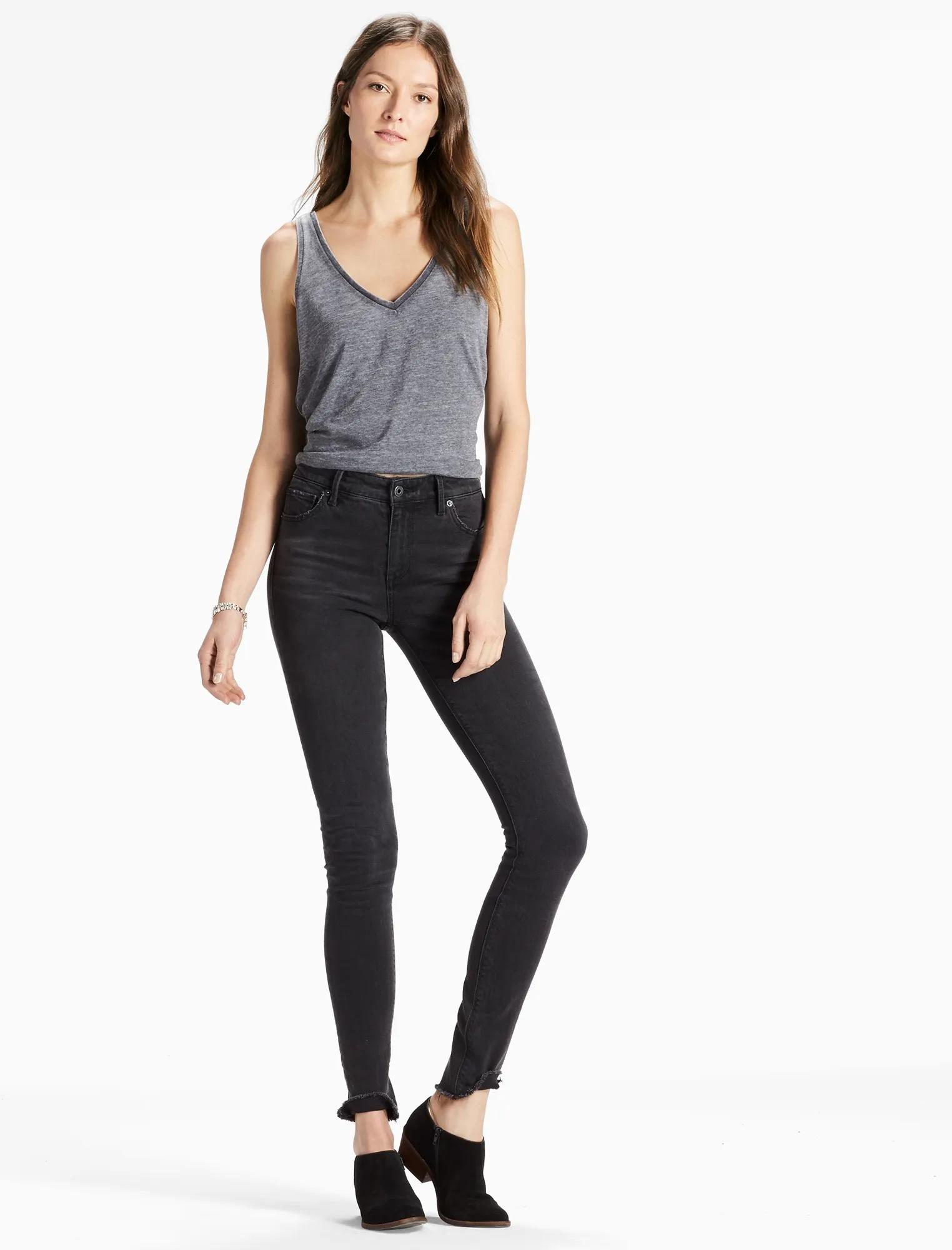 BRIDGETTE HIGH RISE SKINNY JEAN WITH RAW HEM, image 2