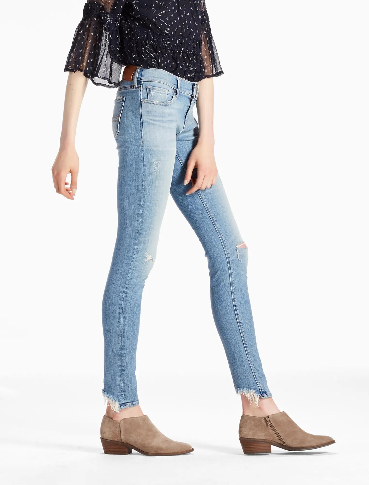 CHARLIE LOW RISE SKINNY JEAN WITH BACK CHEW HEM, image 1