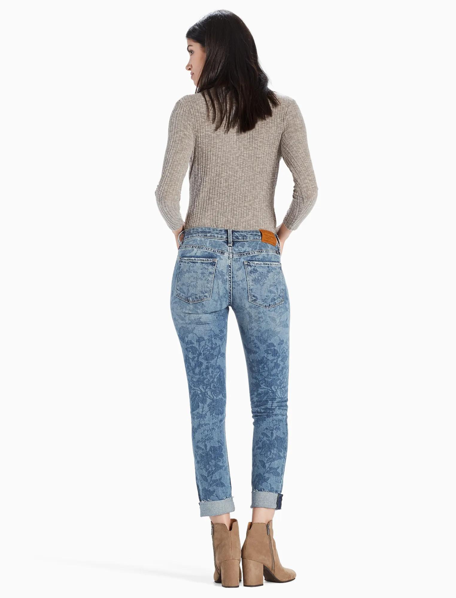 LOLITA MID RISE SKINNY JEAN IN FLORAL PRINT, image 3