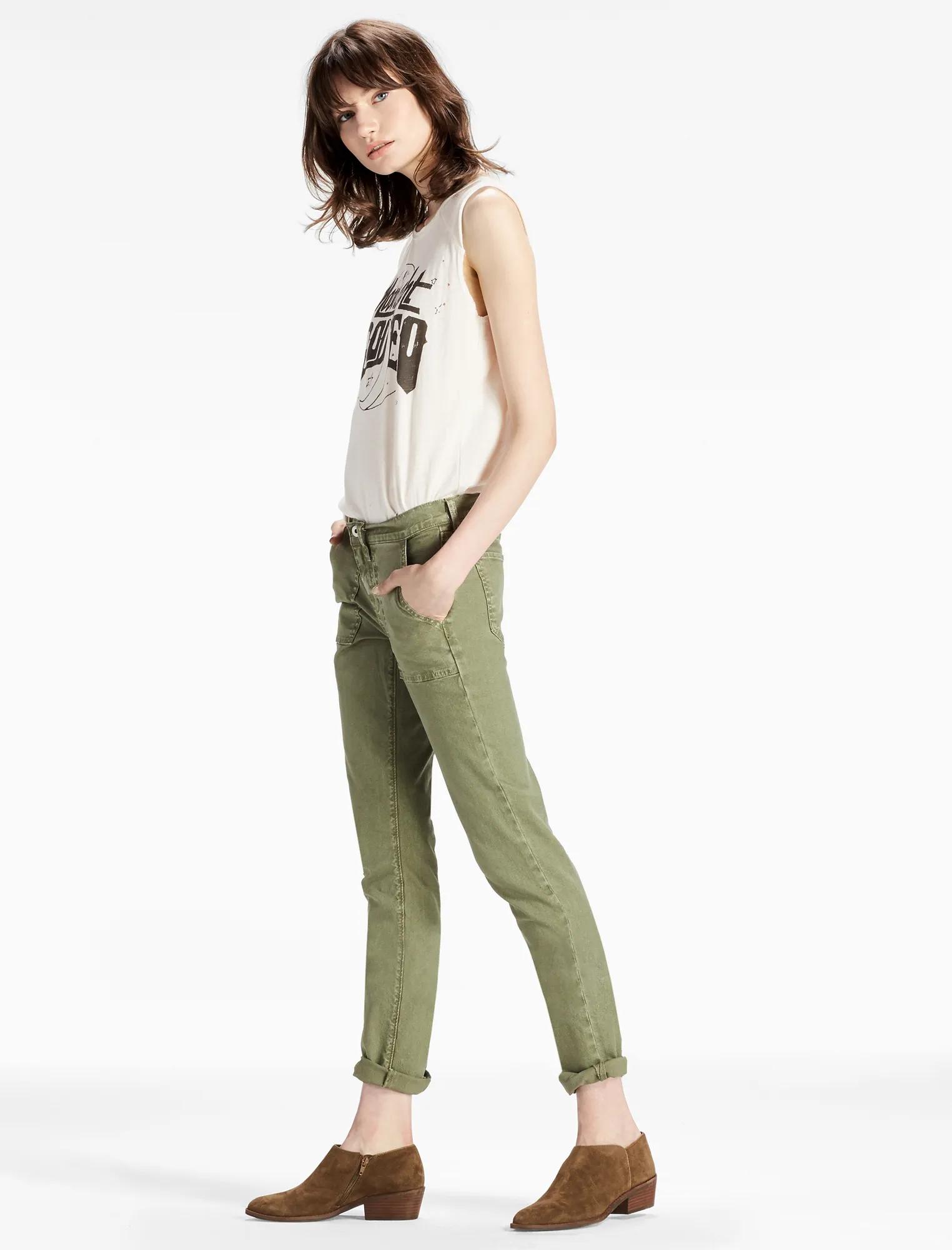 SIENNA MID RISE UTILITY PANT IN ARMY GREEN, image 2