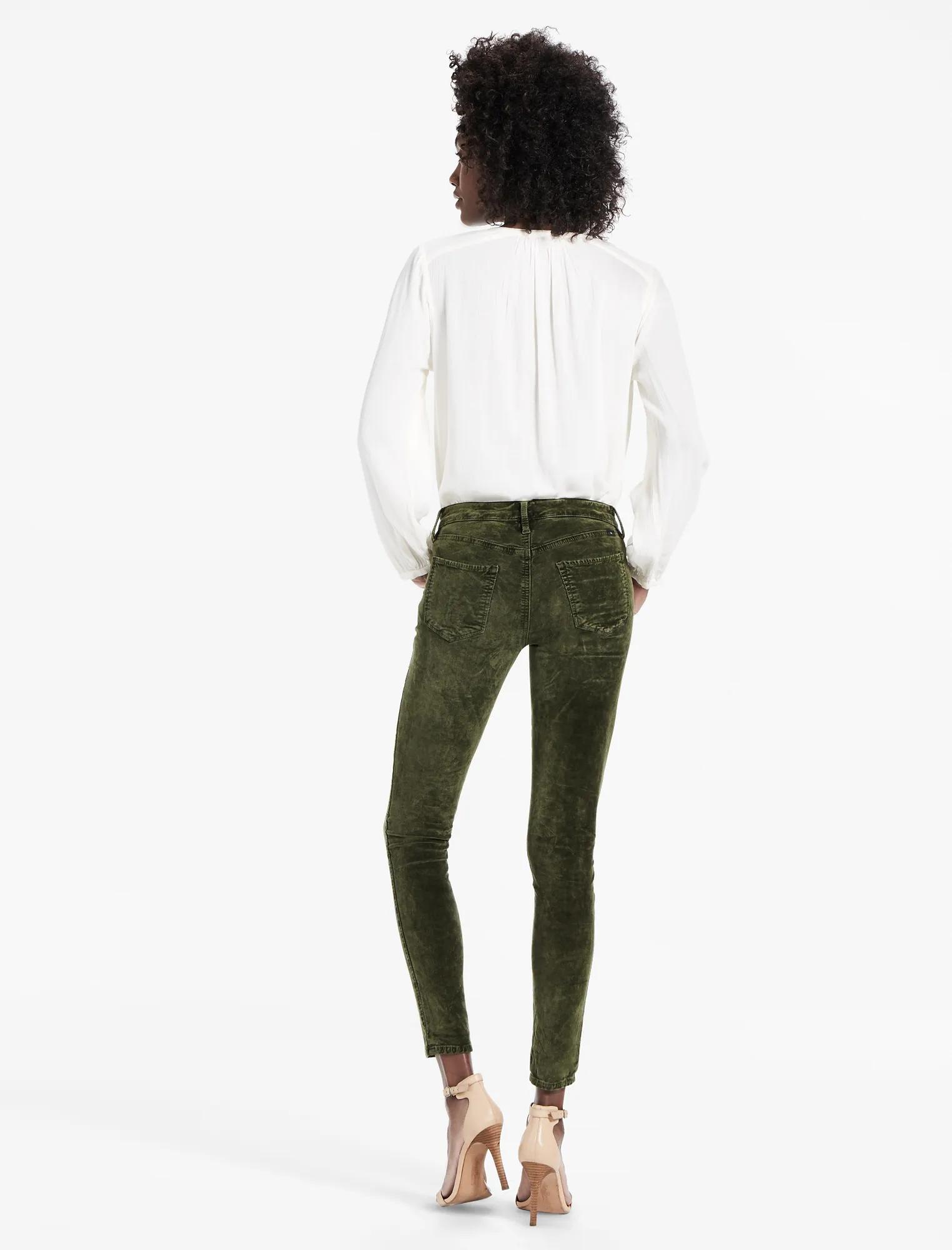 Brooke Legging Jean in Forest Green Velvet, image 3