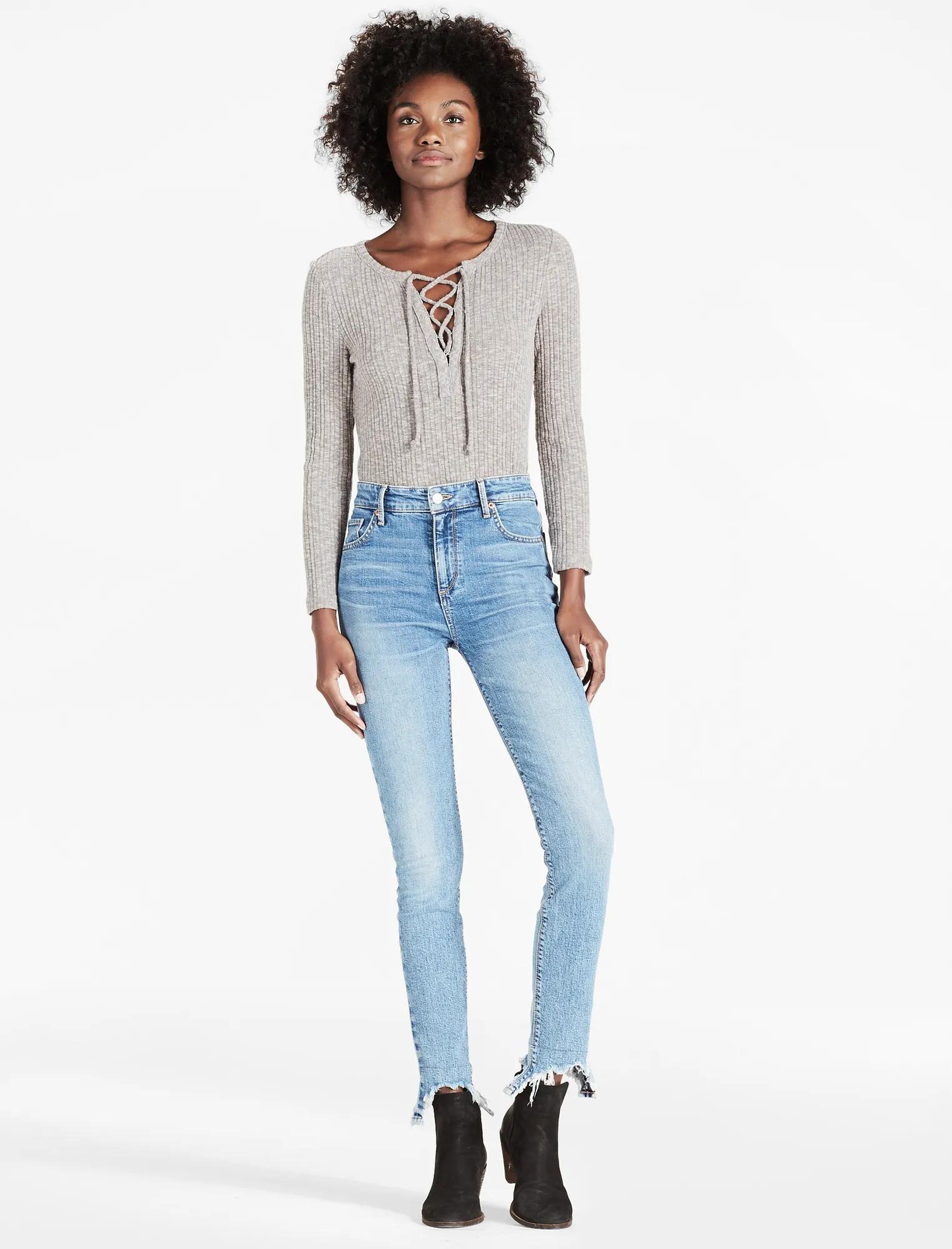 BRIDGETTE HIGH RISE SKINNY JEAN WITH CONTRAST POCKETS, image 2