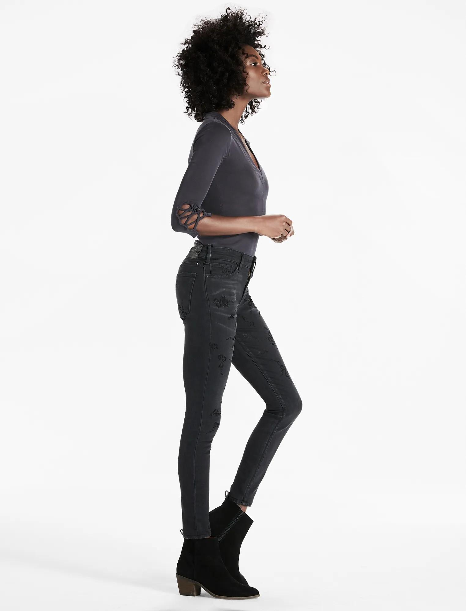 AVA SKINNY JEAN WITH VELVET FLOCKING, image 2