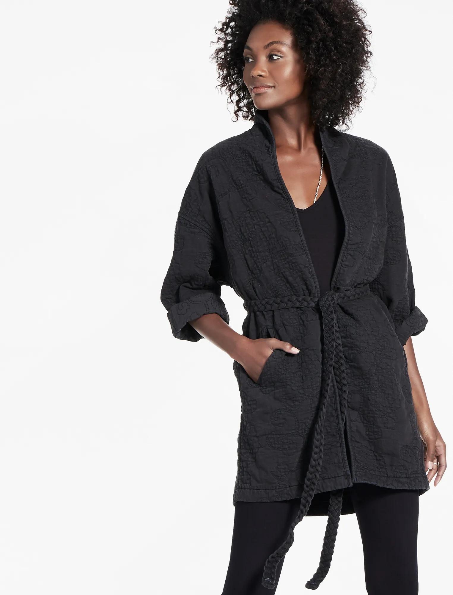 FLORAL QUILTED KIMONO, image 1