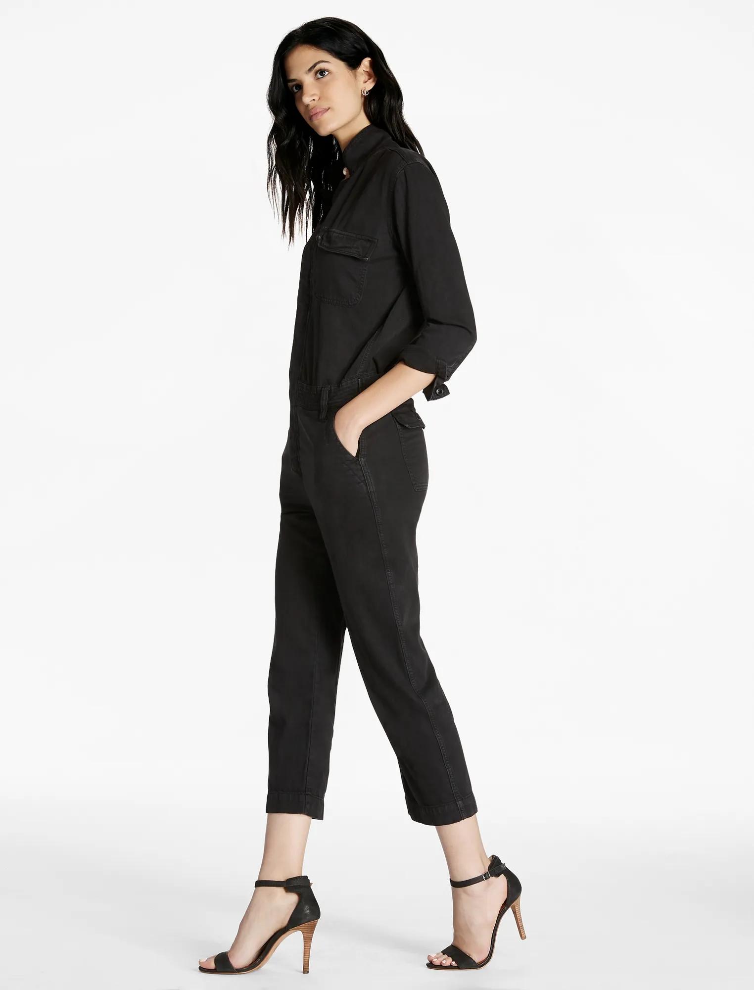 BLACK DENIM BOILERSUIT IN BELICE, image 2